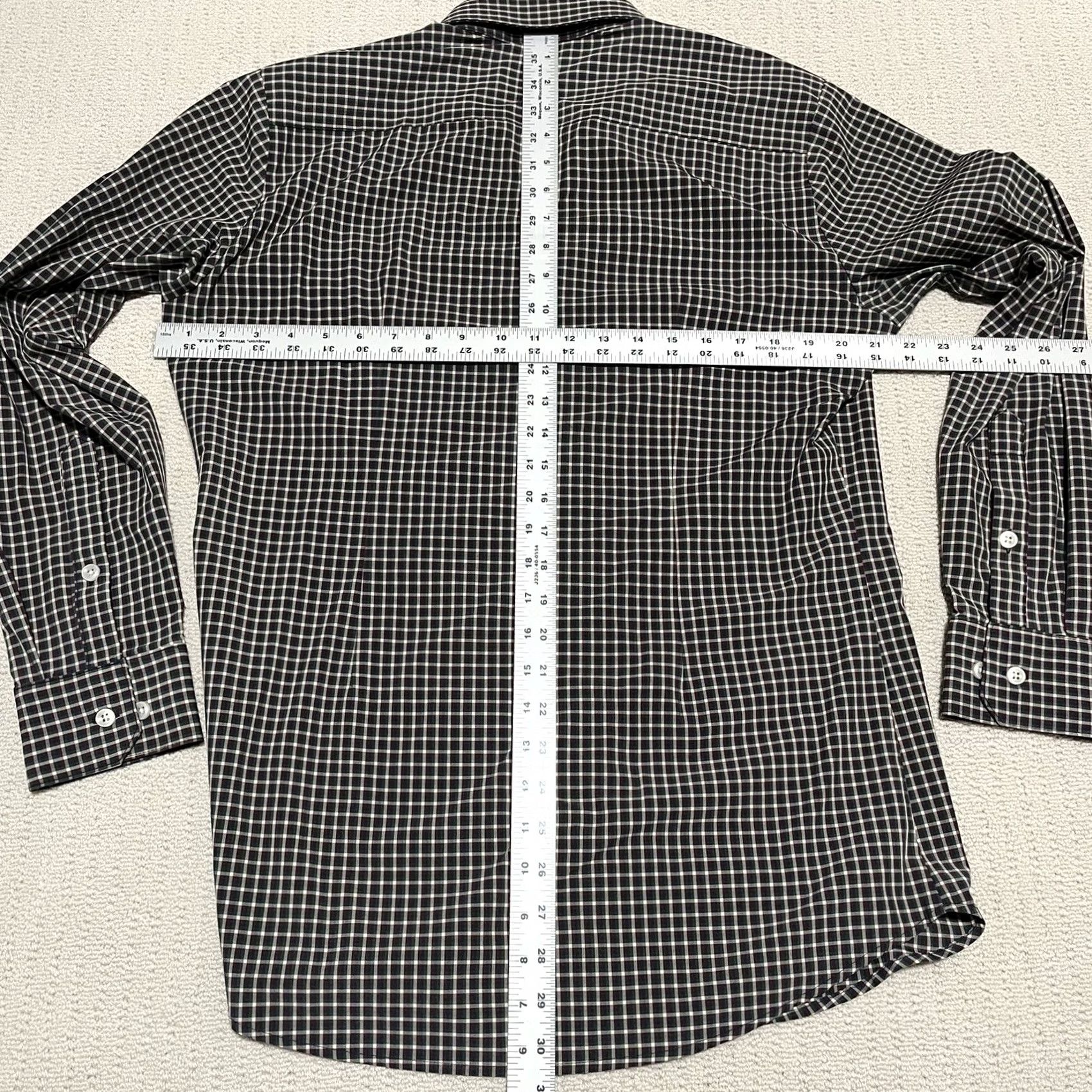 Mizzen+Main Mizzen+Main Shirt Mens Leeward Trim Fit Medium Blue and Burgundy Gingham Check Button-Up Long Sleeve Collared Twill Knit Size US M / EU 48-50 / 2 - 7 Thumbnail