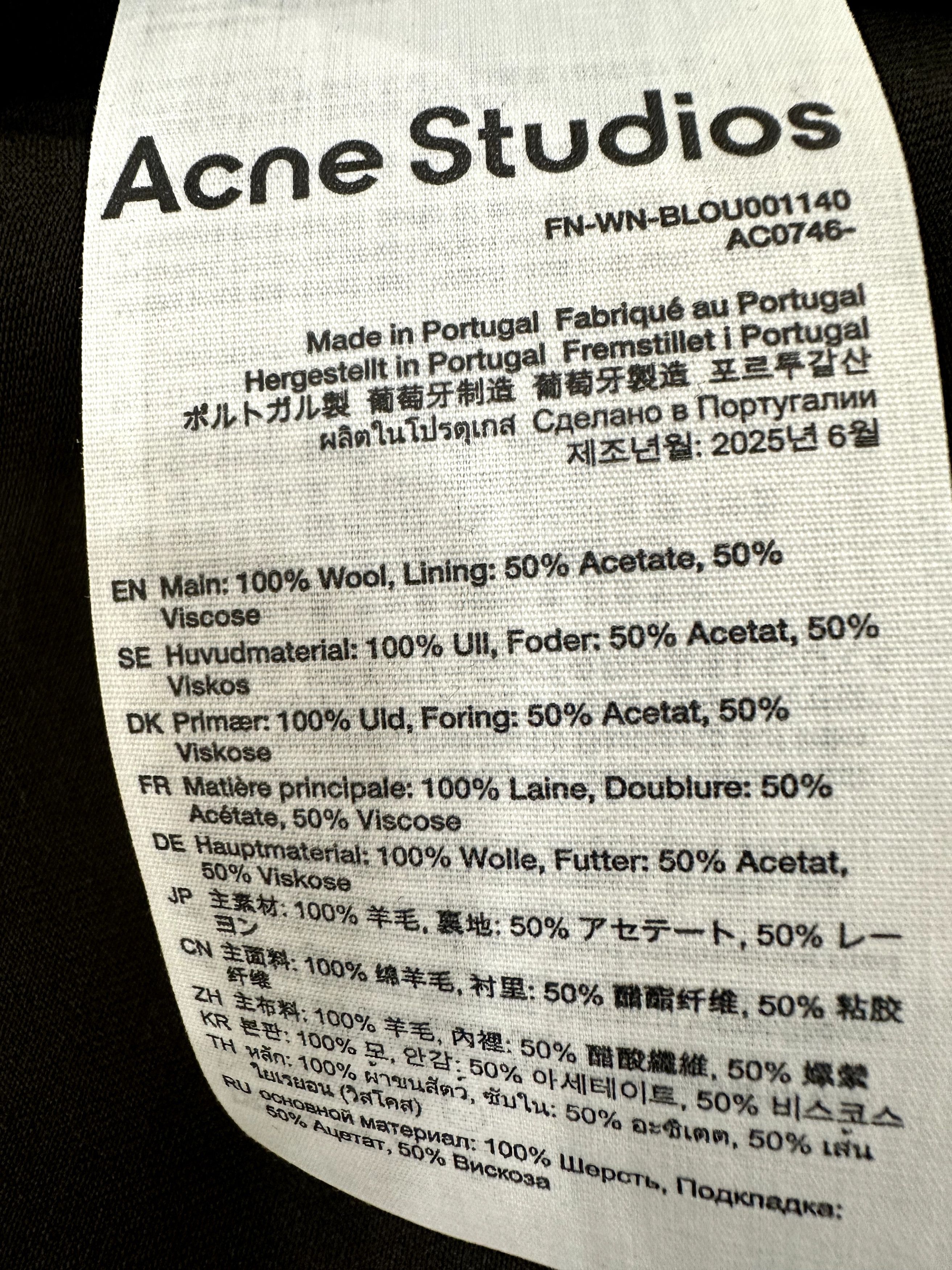 Acne Studios Acne Studios Tie Detail Wool Twill Shirt Size XS / US 0-2 / IT 36-38 - 8 Thumbnail