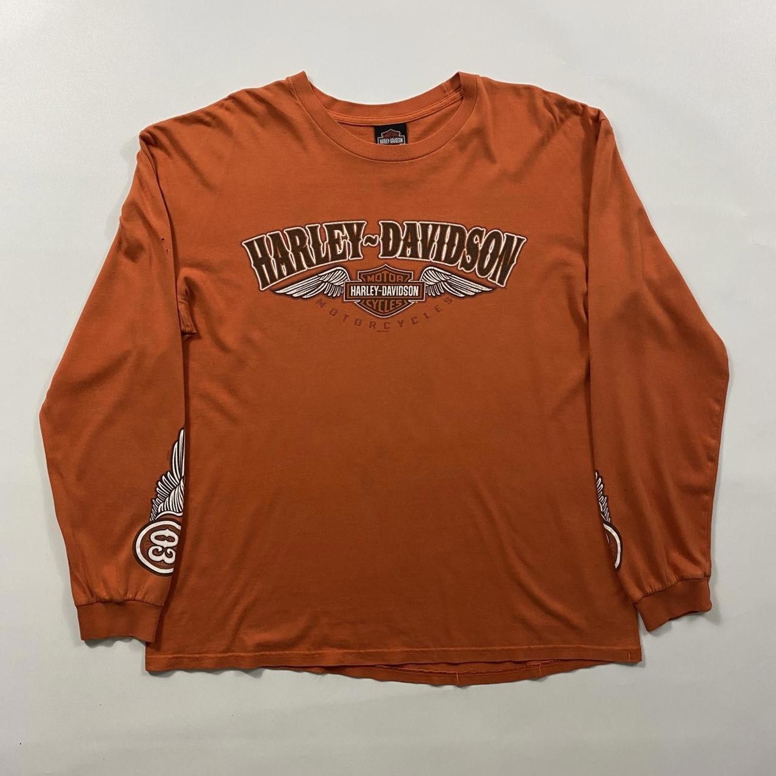 Harley Davidson Harley Davidson Orange Long Sleeve Shirt Size US XL / EU 56 / 4 - 1 Thumbnail