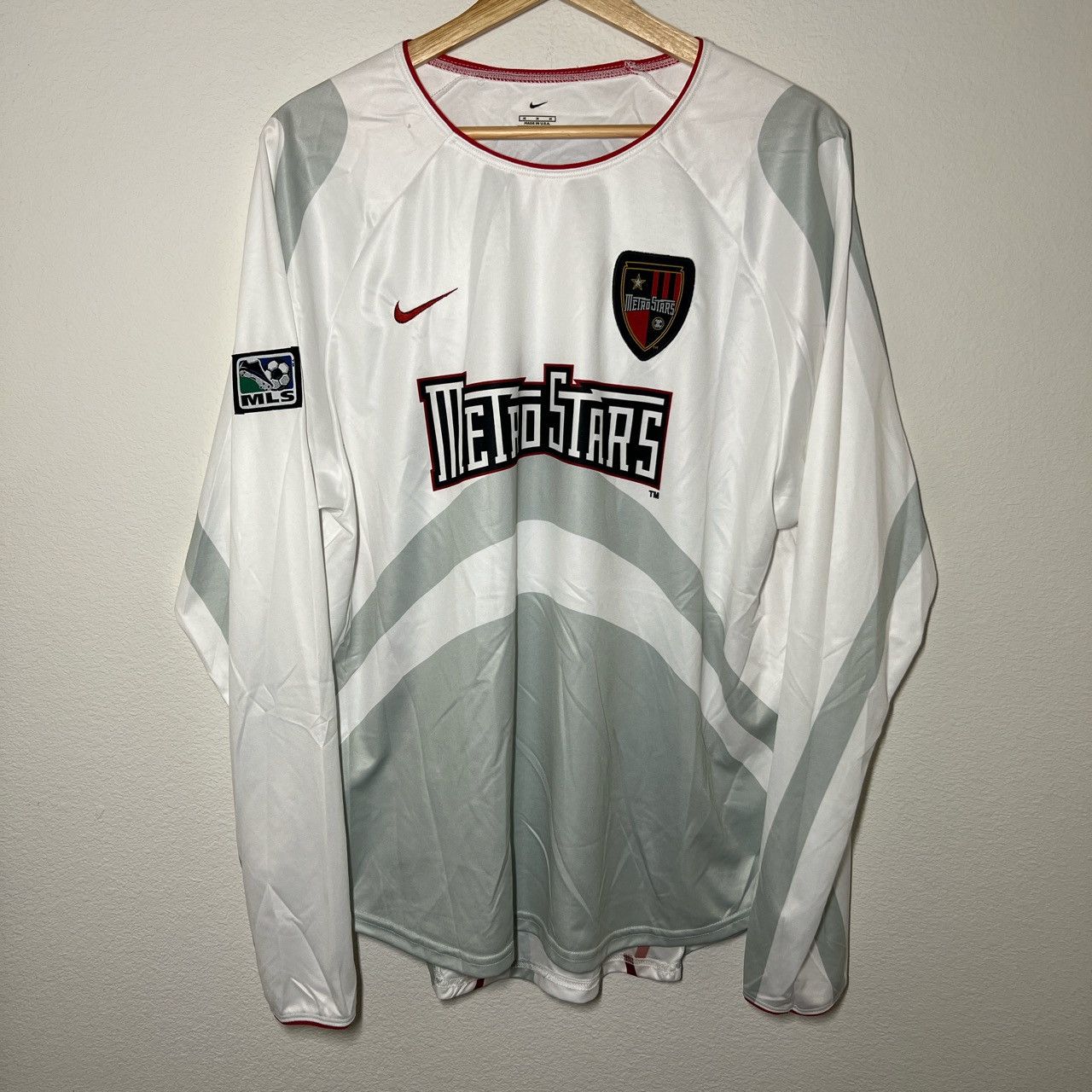 image of Nike x Soccer Jersey New York Metrostars Michael Bradley 2003-2004 Away Long sleeve Jersey in White