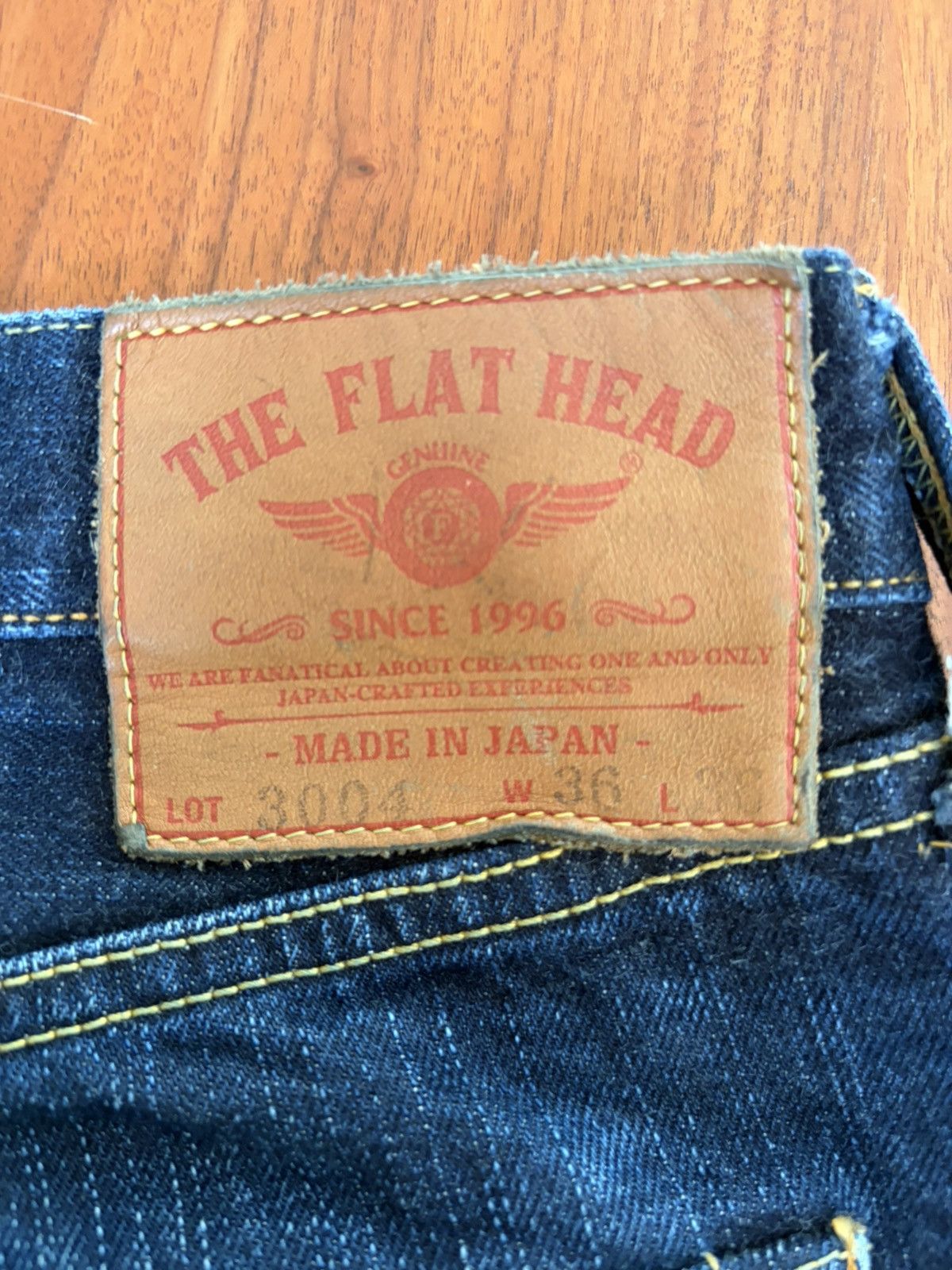 The Flat Head The Flat Head – Raw Selvedge Denim (Japan), epic fades (36) Size US 36 / EU 52 - 9 Thumbnail