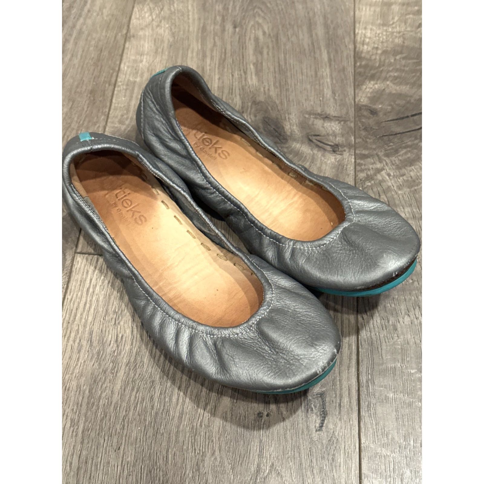 Tieks by Gavrieli Silver Leather Ballet Flats Size 7 Womens
