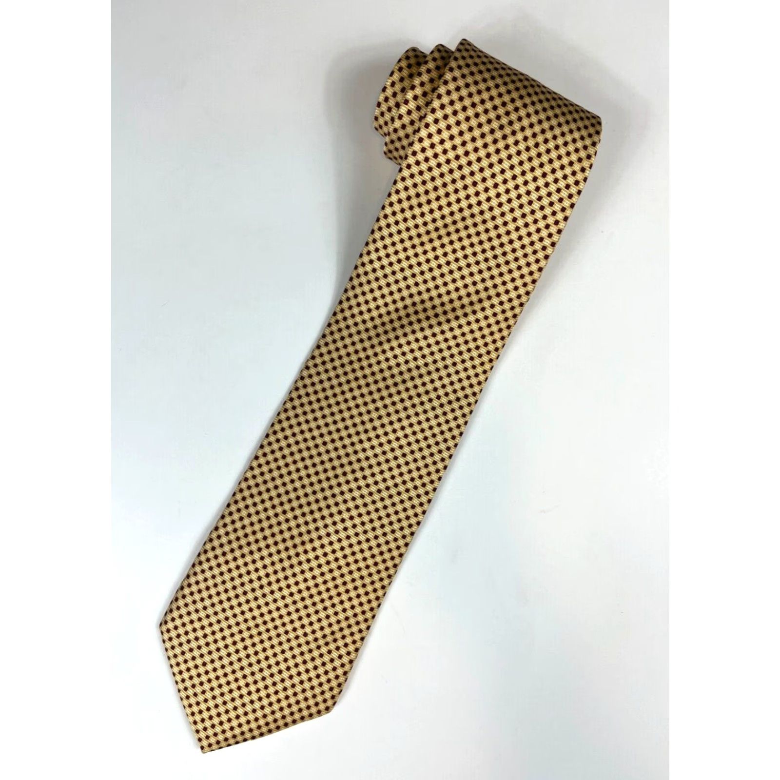 Brooks Brothers BROOKS BROTHERS Makers Silk Tie Plaid Check Made in USA Men’s Silk Tie Short 56" Wide 3.75" Yellow Adult Mens Size ONE SIZE - 2 Thumbnail
