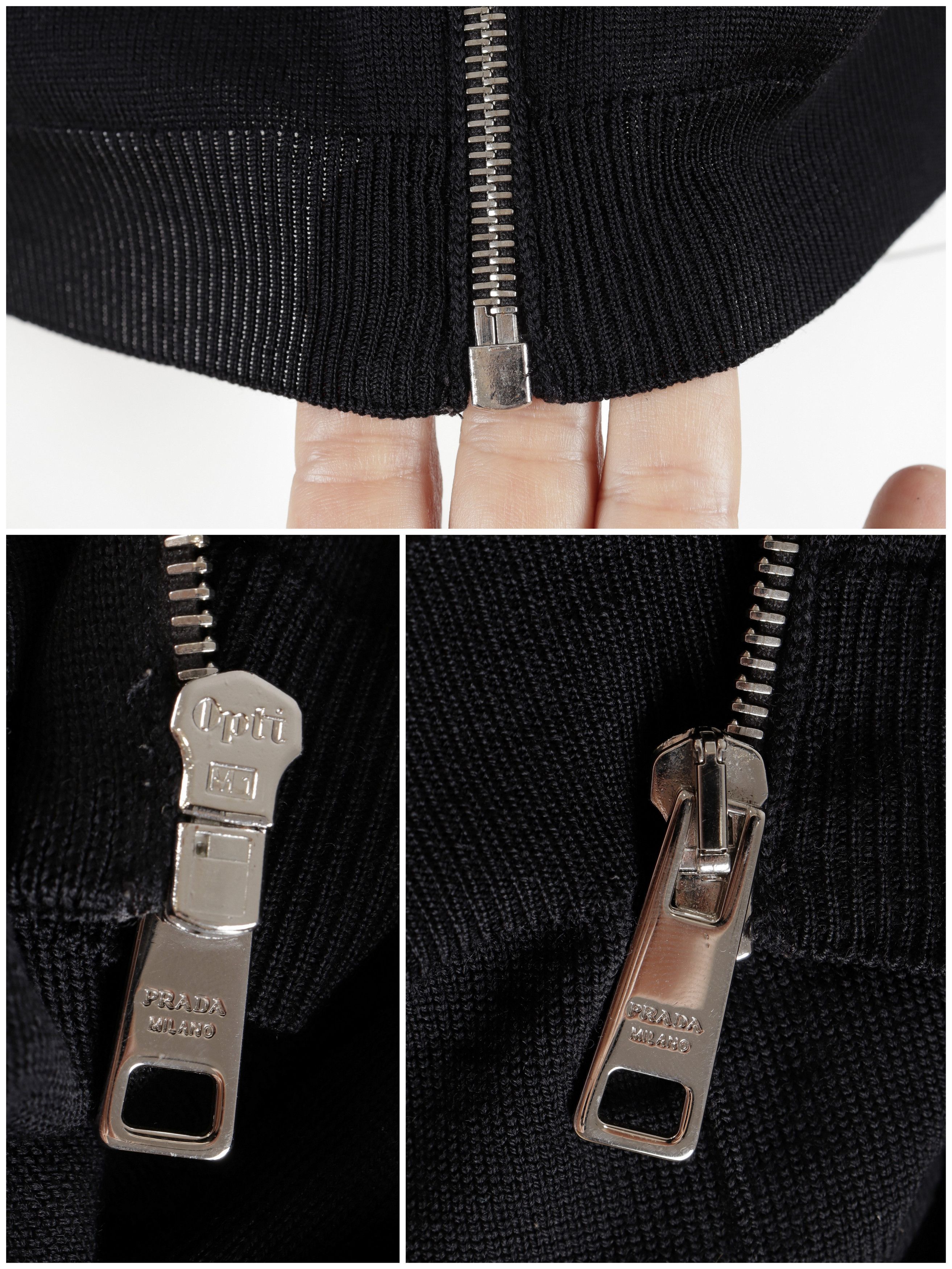 Prada PRADA Wool Black Zippered Jacket Size US S / EU 44-46 / 1 - 10 Thumbnail