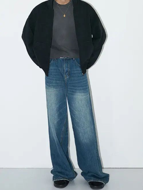 Handmade × Japanese Brand × Jean Pants Vintage loose versatile washed distressed baggy jeans Size US 32 / EU 48 - 3 Thumbnail