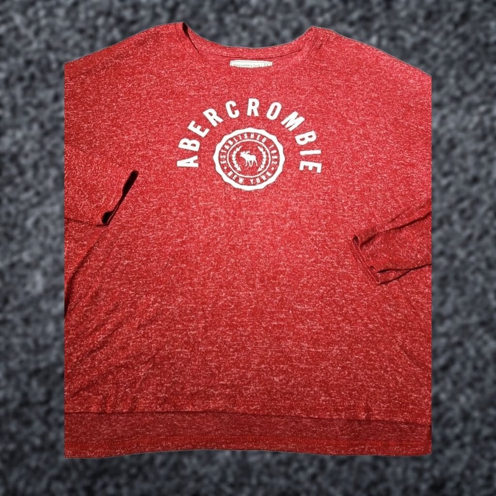 Abercrombie & Fitch Abercrombie & Fitch Shirt Womens XL Red Spellout Moose Logo Lightweight Stretch Size XL / US 12-14 / IT 48-50 - 1 Thumbnail
