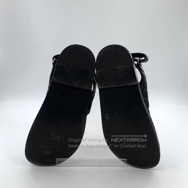 Chanel Chanel Black logo Velcro casual flat sandals Size US 7.5 / IT 37.5 - 5 Thumbnail