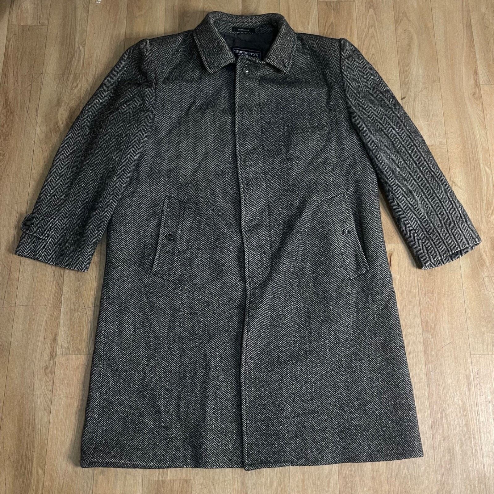 Burberry VINTAGE burberry trench coat tweed ALPACA WOOL overcoat mens Size US M / EU 48-50 / 2 - 2 Thumbnail