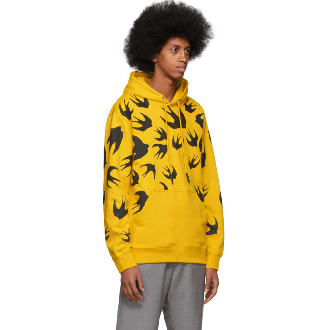 McQ Alexander McQueen ALEXANDER MCQUEEN Bird Graphic Hoodie In Chrome Yellow Size US L / EU 52-54 / 3 - 5 Thumbnail