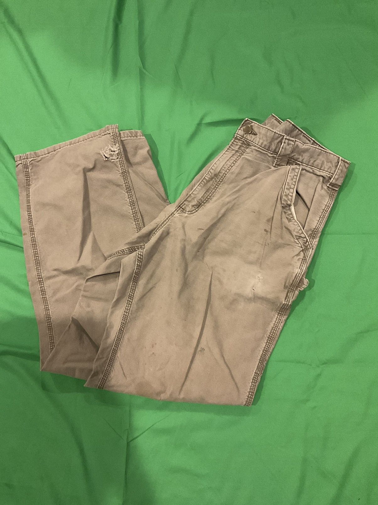 Carhartt × Vintage Vintage Green Carhartt carpenter pants #workwear Size US 36 / EU 52 - 1 Thumbnail