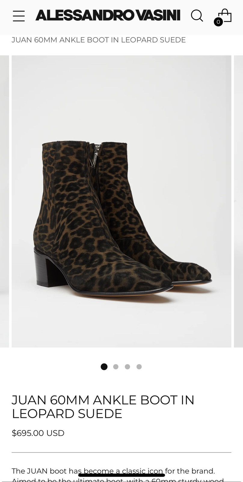 image of Alessandro Vasini Juan Boot in Leopard, Men's (Size 11)