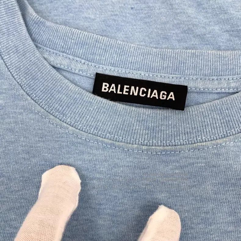 Balenciaga Balenciaga Light blue logo letter embroidery cotton round Size US XS / EU 42 / 0 - 9 Thumbnail