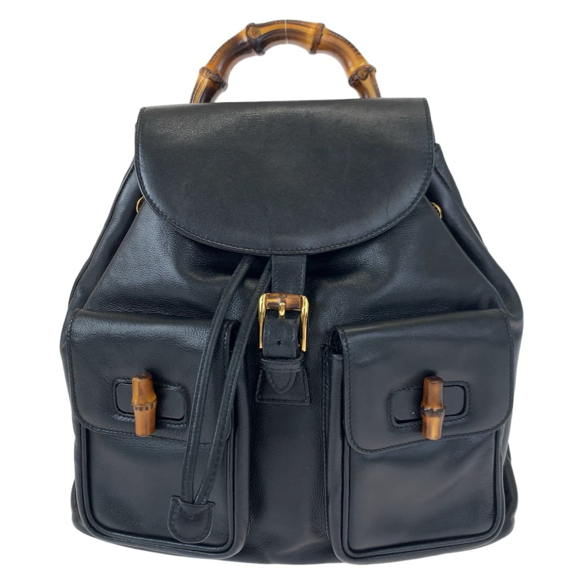 Gucci Gucci Gucci Vintage Bamboo Leather Backpack 003580016 Leather Backpack 003580016 in Very Good Condition Size ONE SIZE - 1 Thumbnail