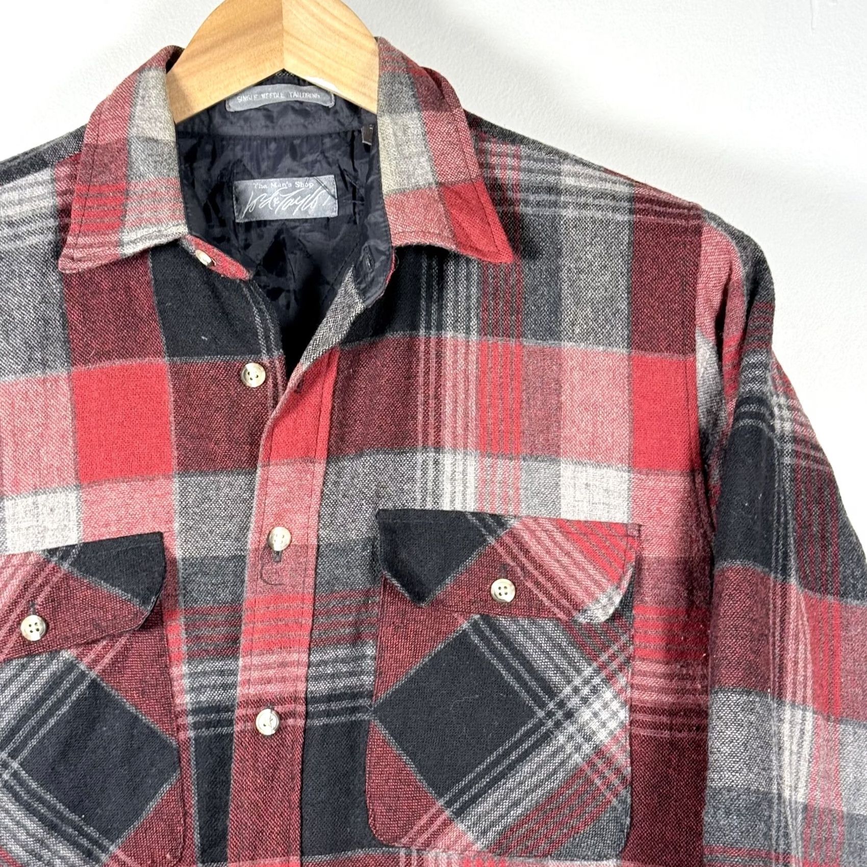 Lord & Taylor Vintage Lord & Taylor Quilted Lined Flannel Jacket Red Black Plaid Men's Medium Size US M / EU 48-50 / 2 - 6 Thumbnail