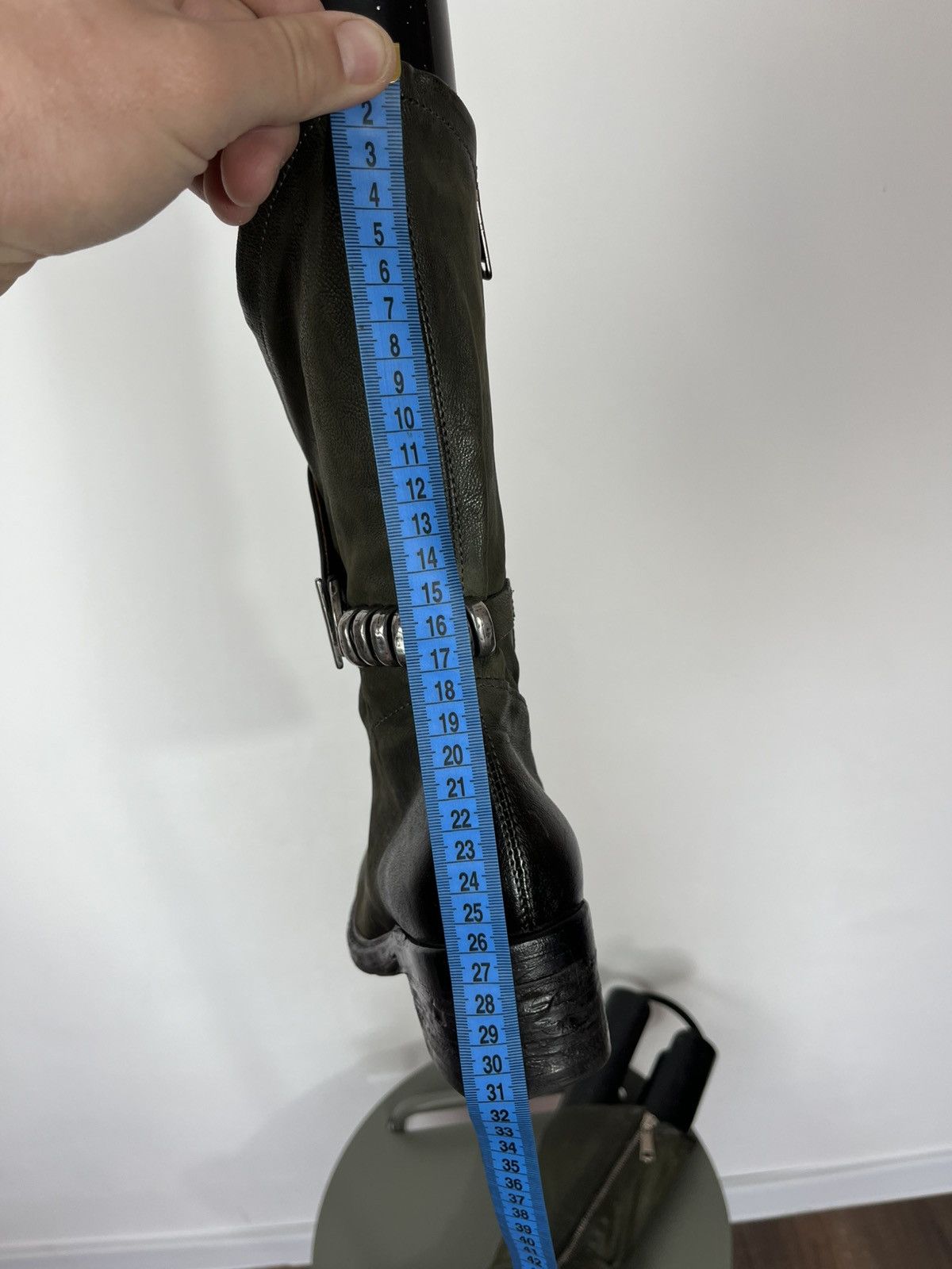 A.S.98 A.S.98 Leather Boots Green Women EU 38 Biker Buckle Zip Size US 7 / IT 37 - 12 Thumbnail