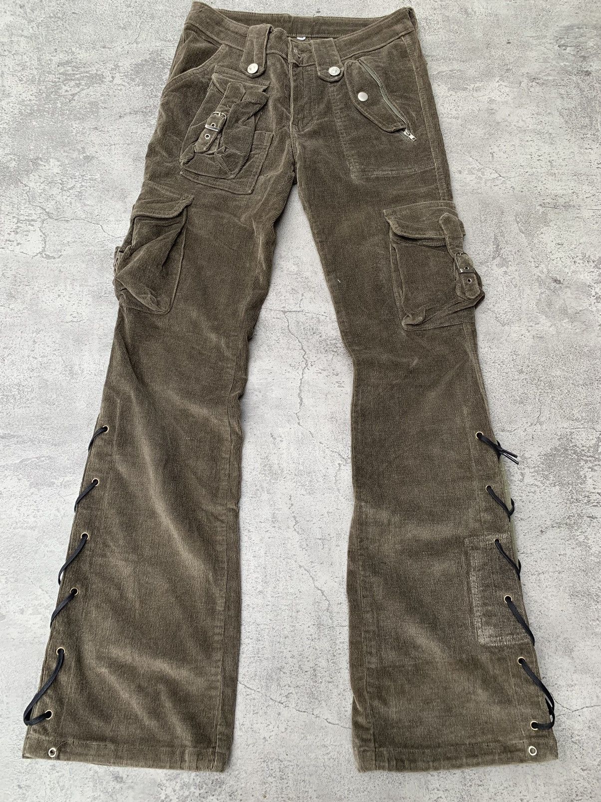 Japanese Brand ICHIOKU velvet corduroy lace-up flared pants Size US 26 / EU 42 - 1 Thumbnail