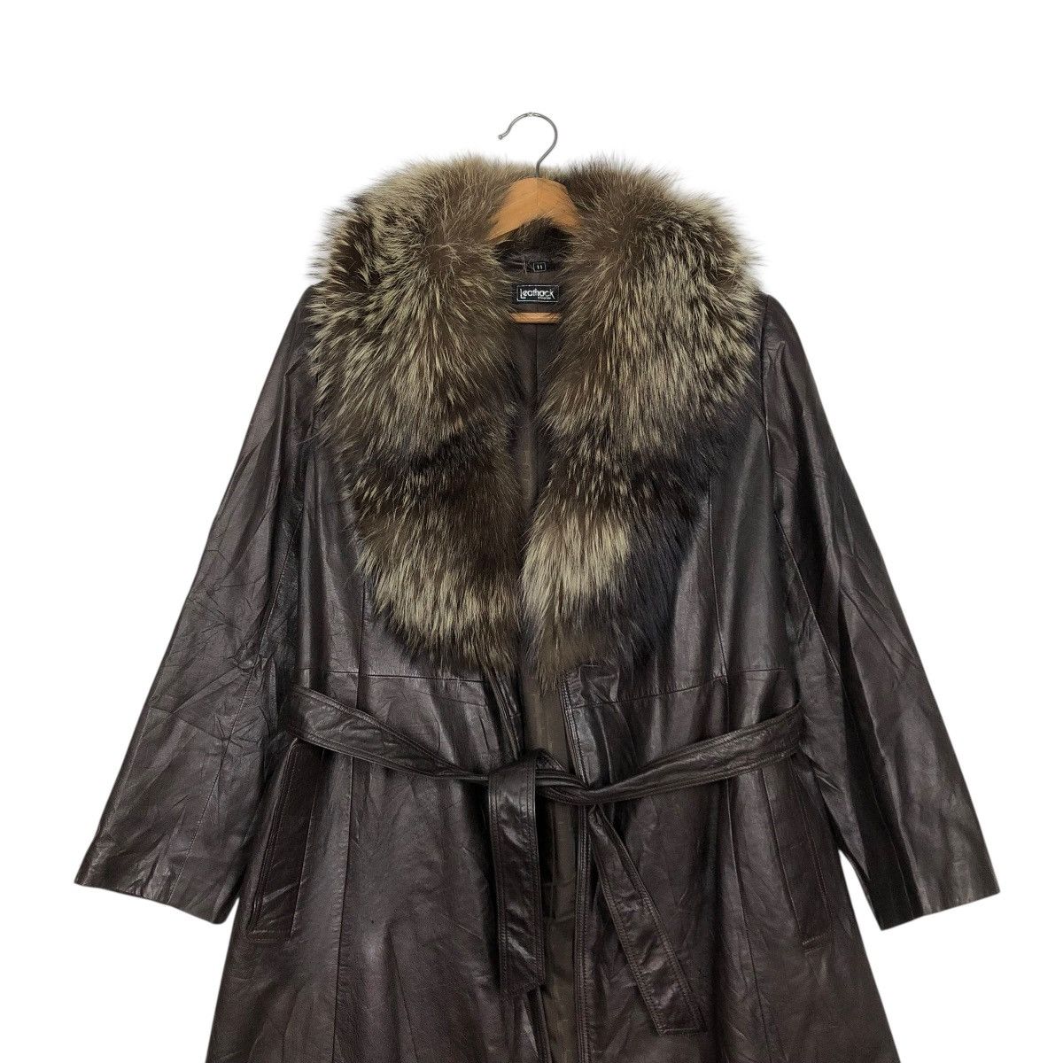 Vintage 🔥VINTAGE LEATHER LONG JACKET MINK FUR COLLAR LEATHACK JAPAN Size M / US 6-8 / IT 42-44 - 4 Thumbnail