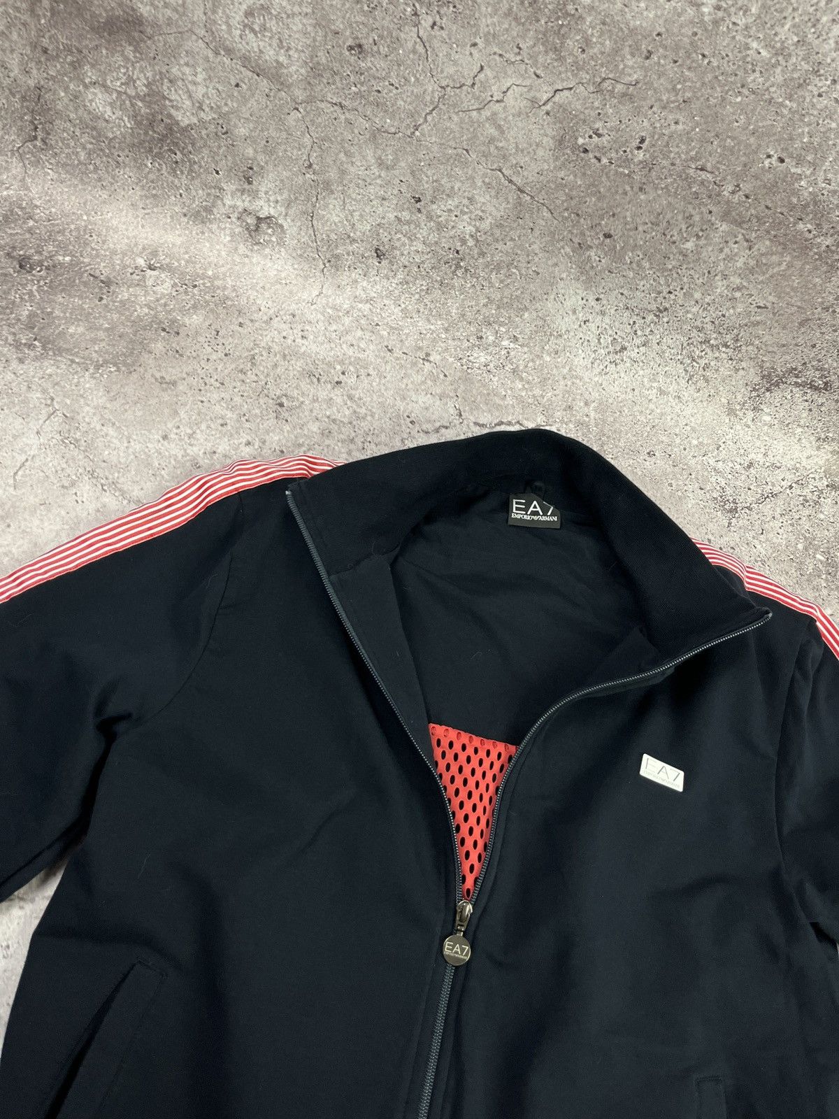 Emporio Armani Black Track Jacket Red Stripe Zip Sweatshirt Size XL Sport Size XL / US 12-14 / IT 48-50 - 5 Thumbnail