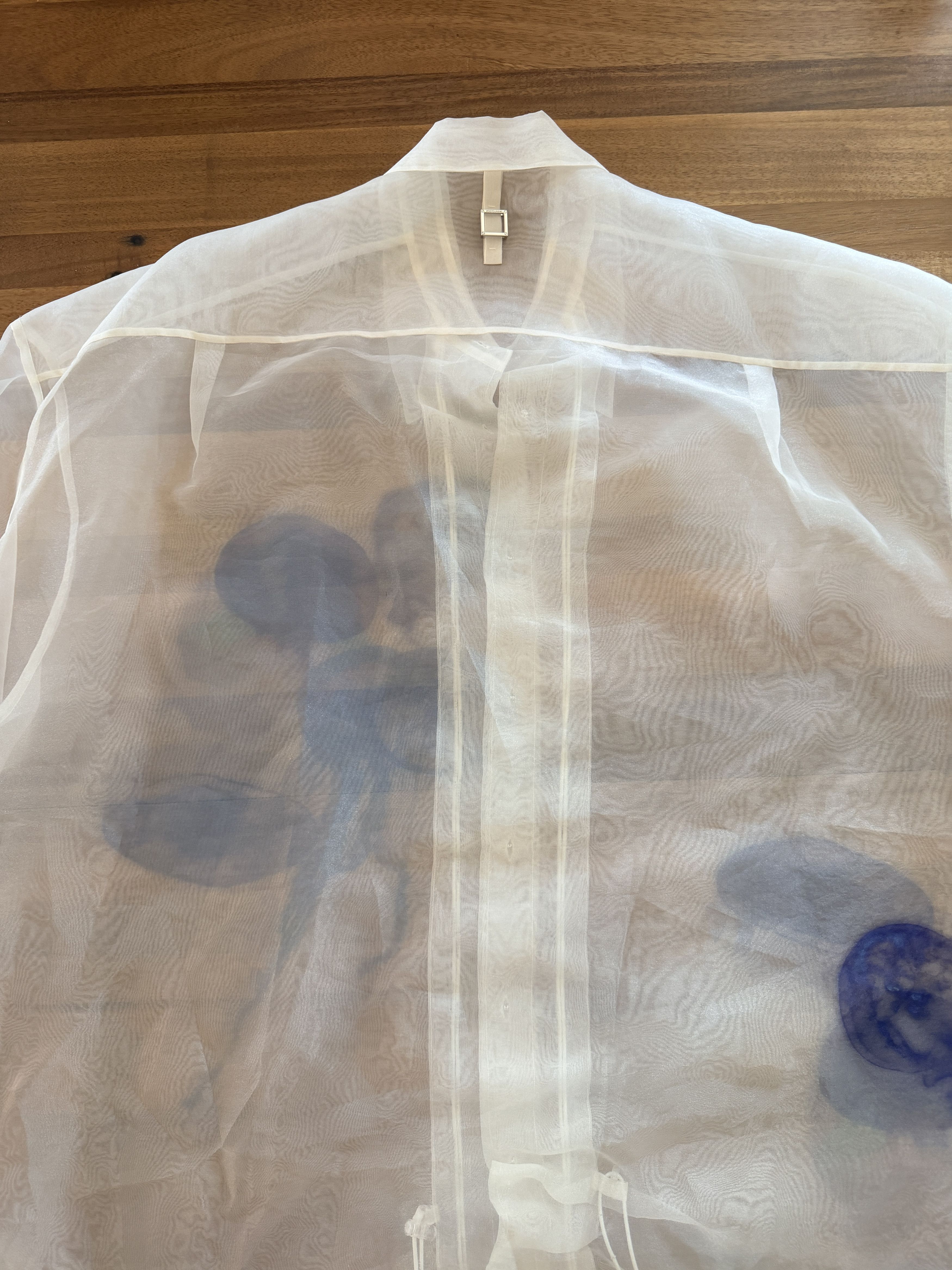 Wooyoungmi Wooyoungmi Off-White Sheer Jellyfish Print Size US L / EU 52-54 / 3 - 5 Thumbnail
