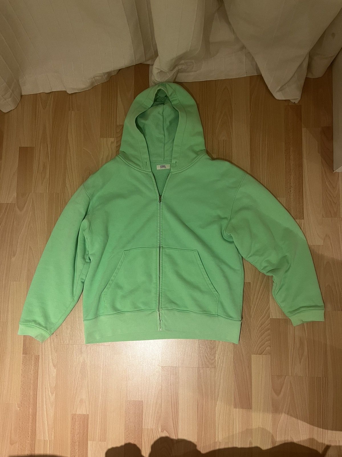 ERL ERL Green Double-Layer Zip-Up Hoodie | Grailed