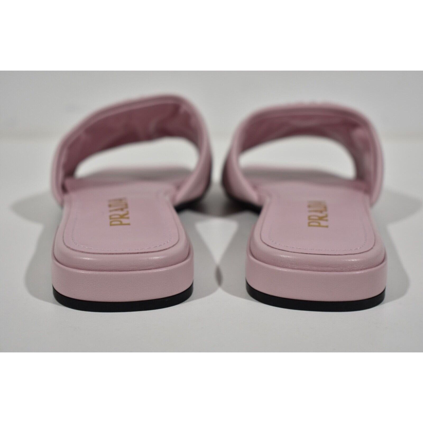 Prada Prada Alabastro Pink Quilted Nappa Leather Logo Slide Size US 6 / IT 36 - 11 Thumbnail