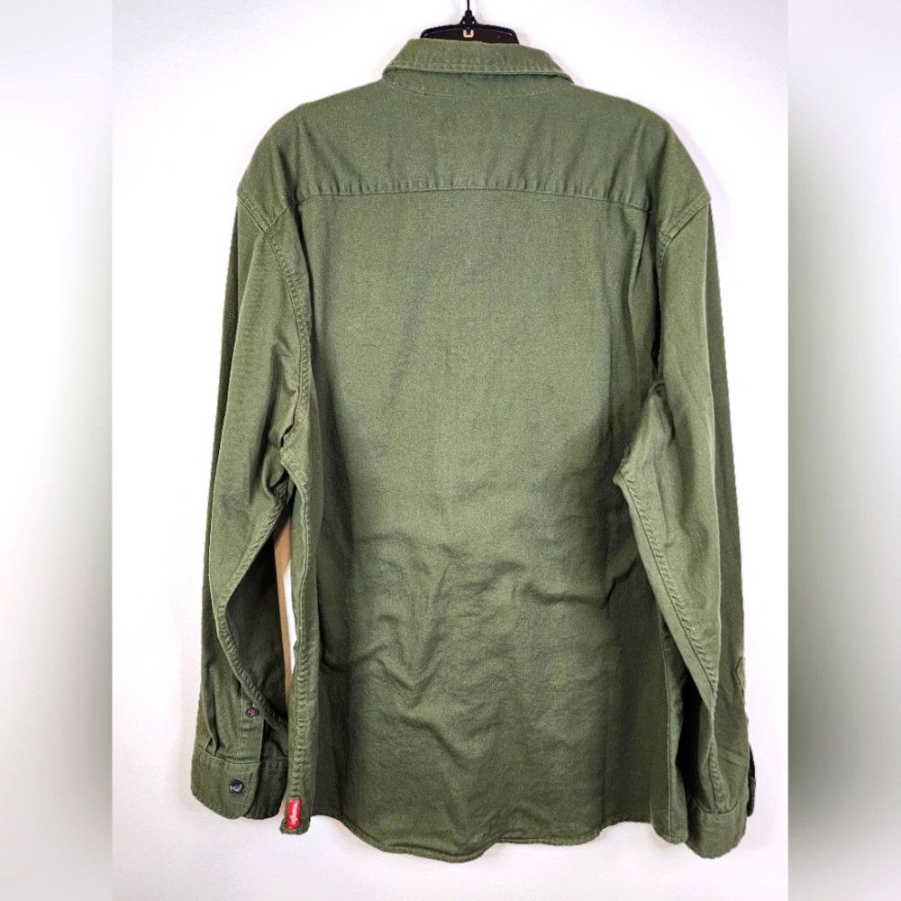 Wrangler Wrangler Xlarge Army Green Button Down Long Sleeve Workwear Size US XL / EU 56 / 4 - 4 Thumbnail