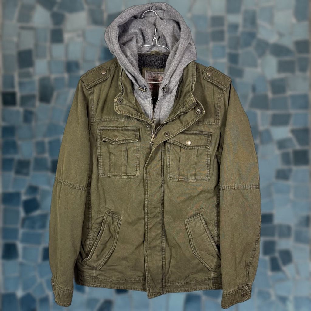 Levi's Levi’s Trucker Jacket Mens S Sherpa Hooded Canvas Utility Military Field Chore Jacket Size US S / EU 44-46 / 1 - 1 Thumbnail