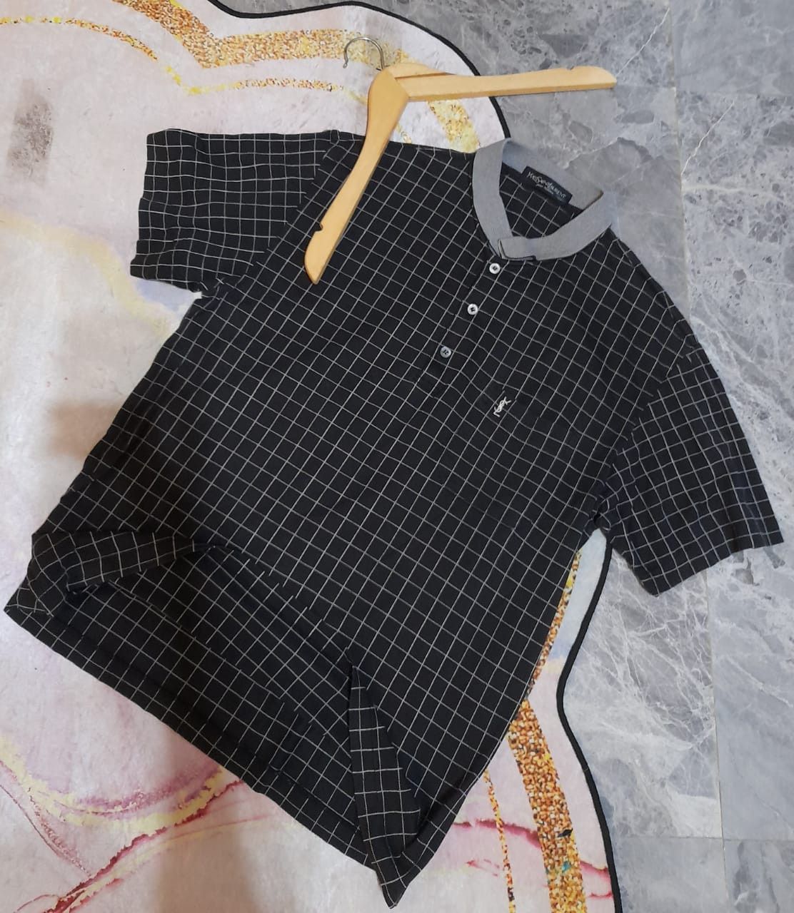 Yves Saint Laurent 💥Plaid Black💥 Vintage poloshirt YSL Yvest Saint Laurent Size US M / EU 48-50 / 2 - 4 Thumbnail