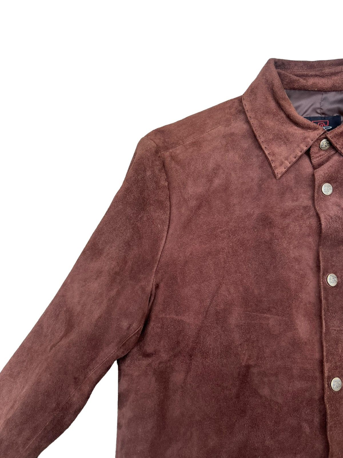 Leather Vintage FIGARO Paris Brown Sheepskin Suede Leather Shirt Size US M / EU 48-50 / 2 - 5 Thumbnail