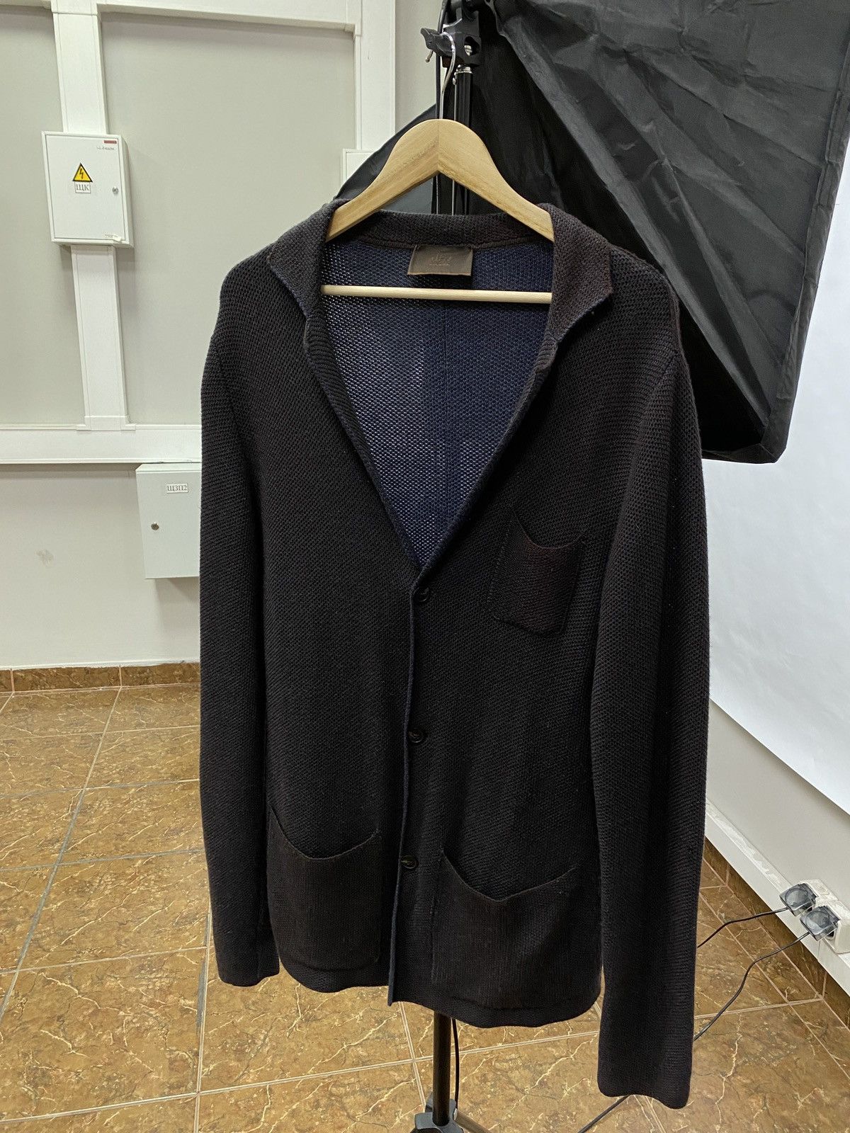 image of Altea Lana Wool Cardigan Made In Italy Retro Hype Y2K in Brown, Men's (Size XL)