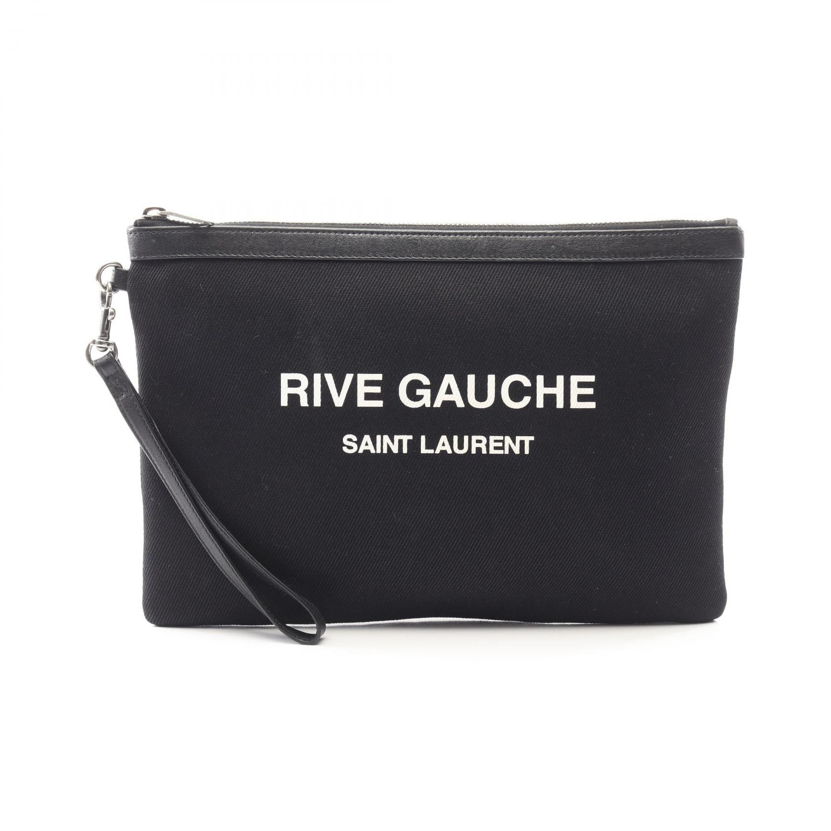 Yves Saint Laurent Yves Saint Laurent Saint Laurent Paris RIVE GAUCHE Canvas Leather Clutch Bag Textile Clutch Bag 581369 DUTY FREE for USA Size ONE SIZE - 1 Thumbnail