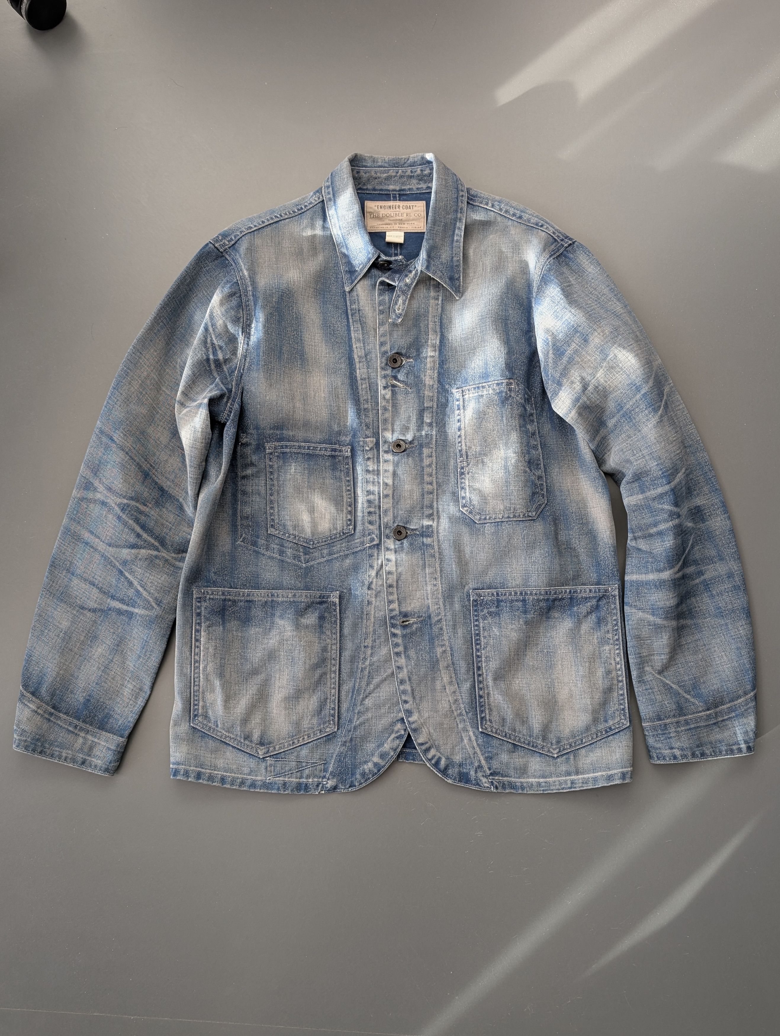 RRL Ralph Lauren Double RL Railman Indigo Striped Twill Engineer