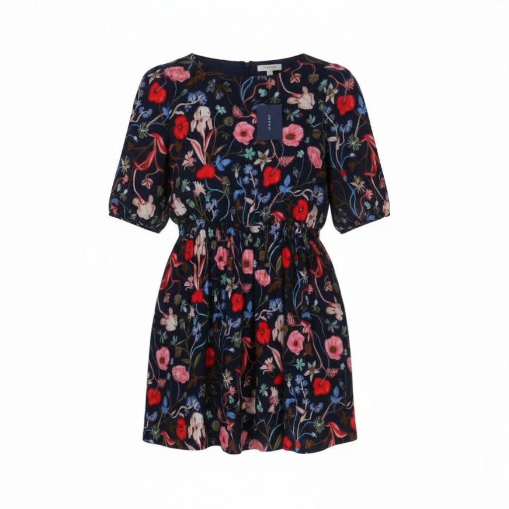 Gant WILD FLORAL BOATNECK EU36 Classic Blue Mini Dress 87731 Size S / US 4 / IT 40 - 1 Thumbnail
