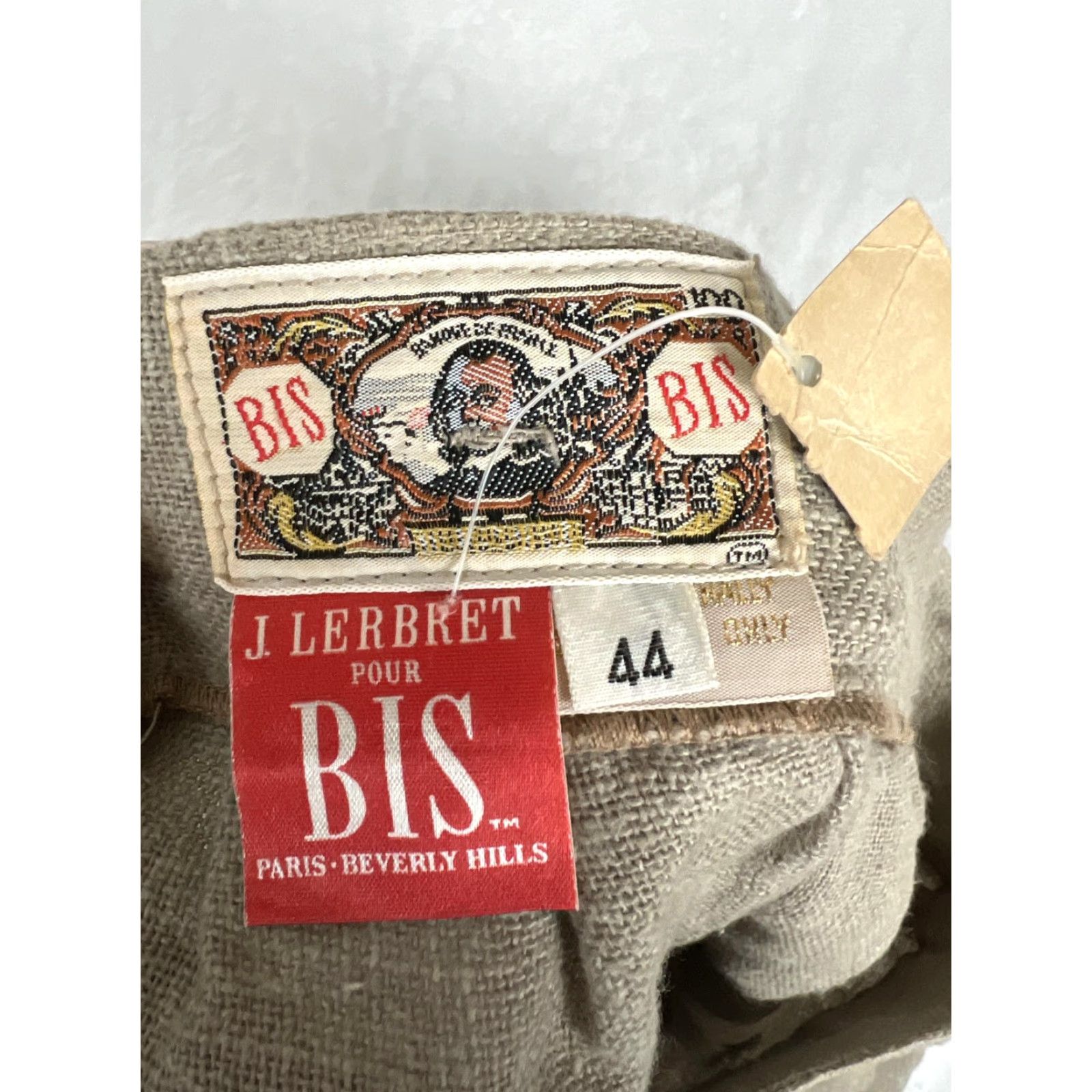 Vintage VINTAGE BIS Pants Womens 44 Beige Linen Pleated Straight Leg Dress Trousers Talon Size 30" / US 8 / IT 44 - 4 Thumbnail