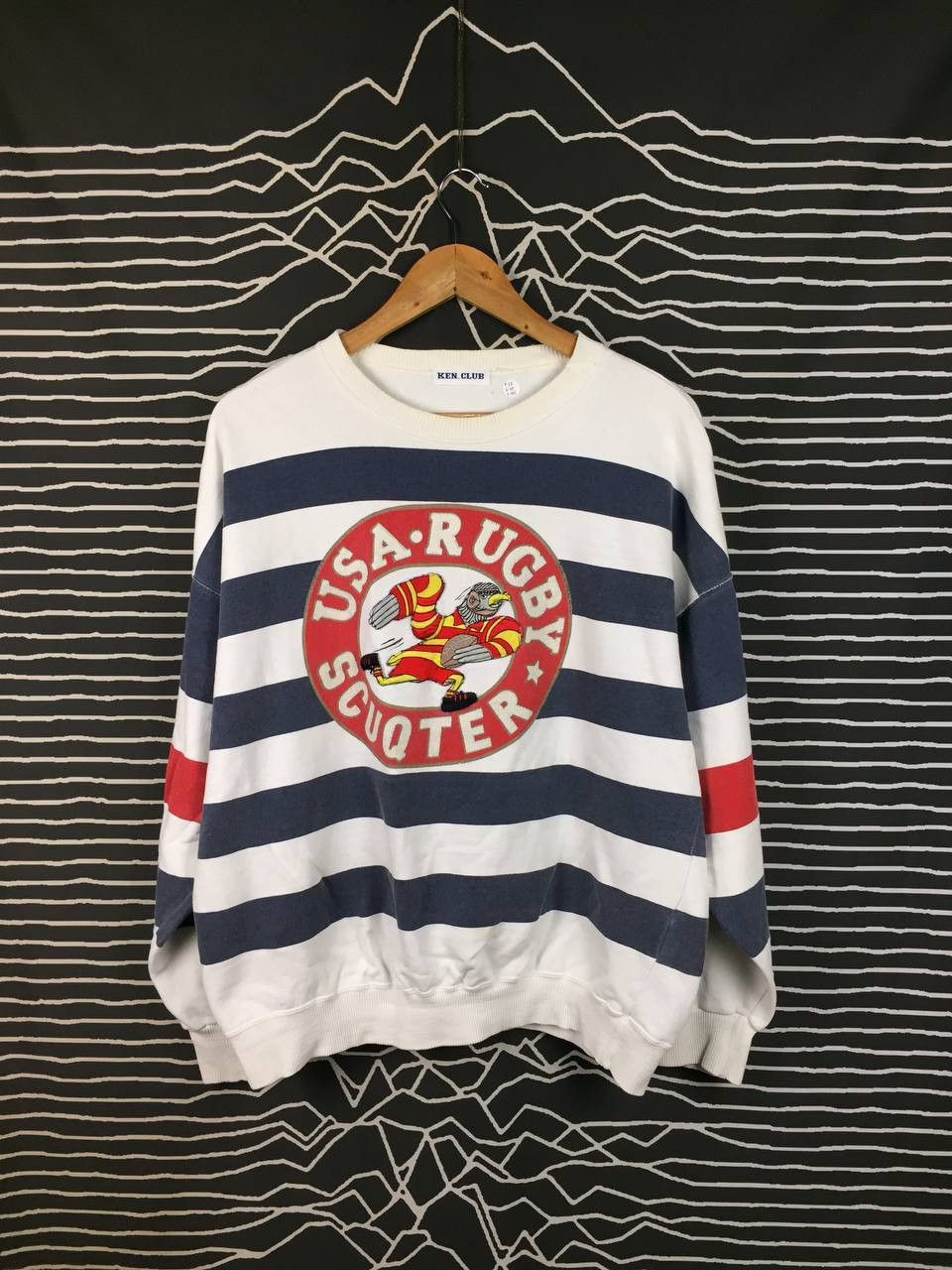 Vintage Vtg KEN. CLUB USA Rugby Scuqter Striped Sweatshirt Size US XL / EU 56 / 4 - 2 Thumbnail