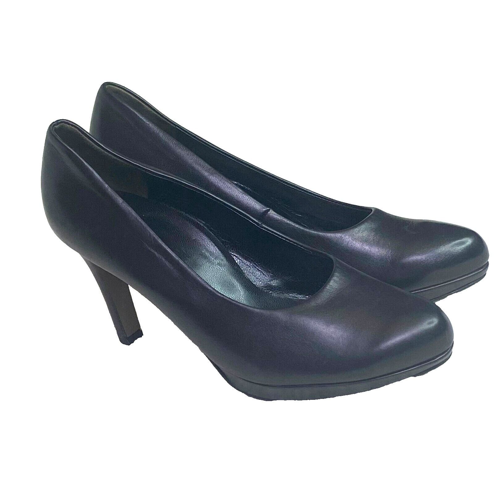 Other Paul Green Black Real Leather Pumps Heels, Women's Shoes, Si Size US 7.5 / IT 37.5 - 1 Thumbnail
