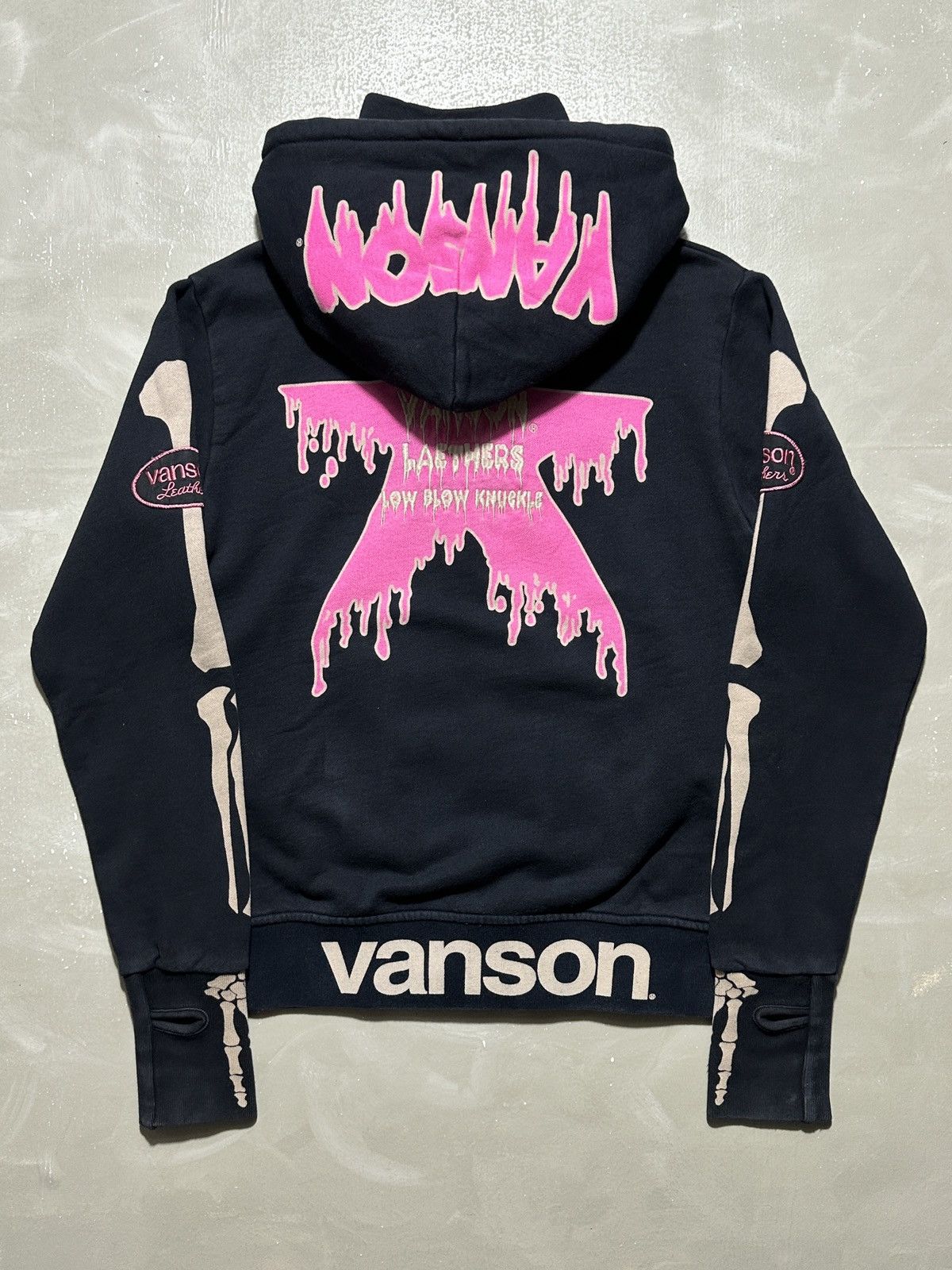 Vanson Leathers Vanson Leathers Skeleton Zip-Up Hoodie Size US L / EU 52-54 / 3 - 2 Thumbnail