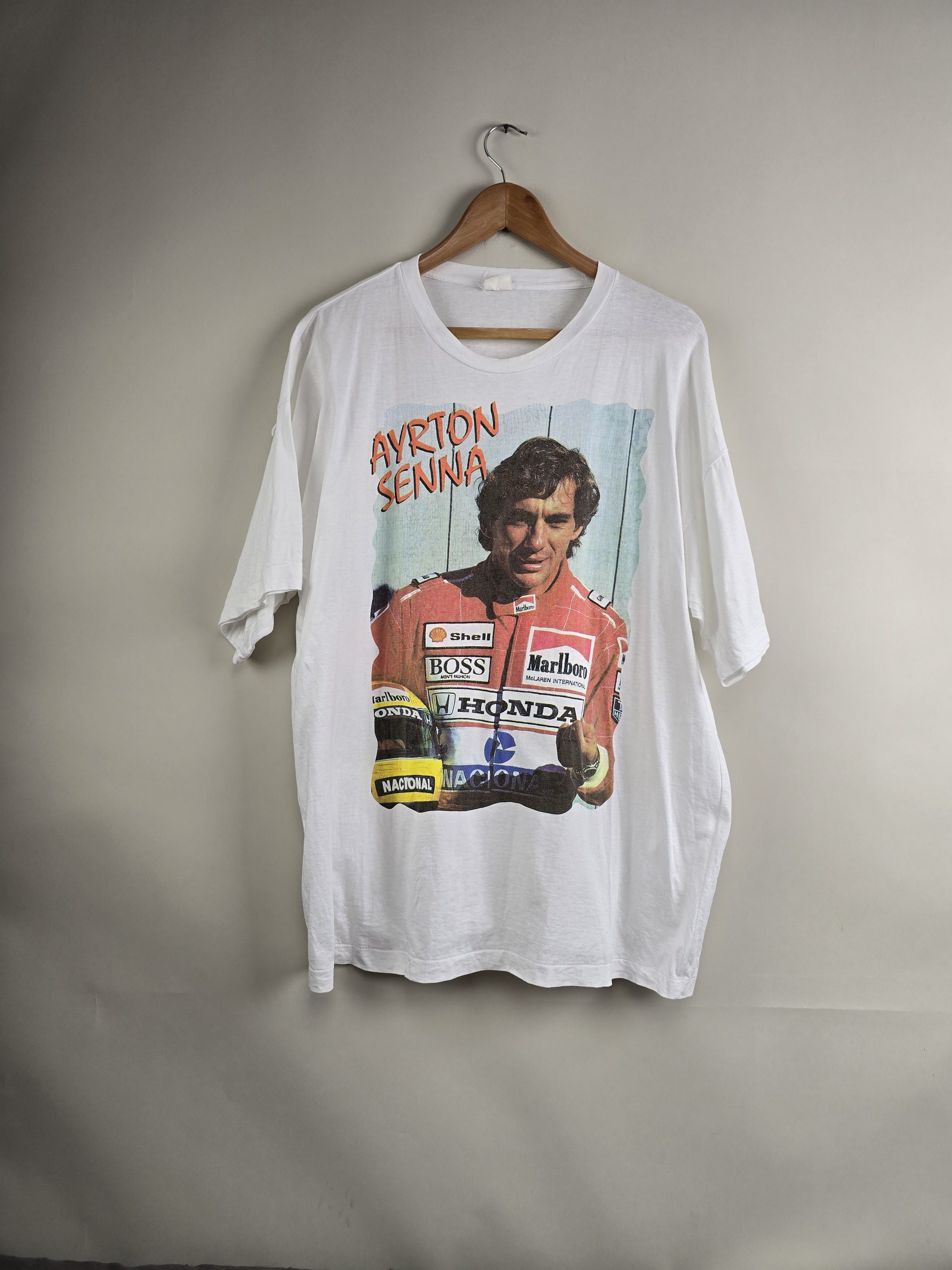 image of Formula Uno x Racing 90's Ayrton Senna 2Xl 23.5" 30" in White, Men's