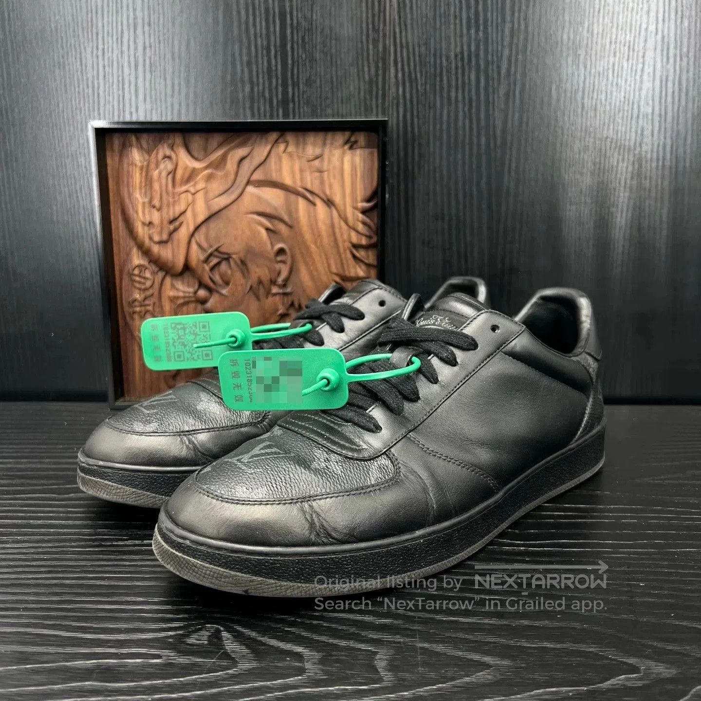 Louis Vuitton Black Leather Low-Top Sneakers Size 9. Size US 9 / EU 42 - 1 Thumbnail