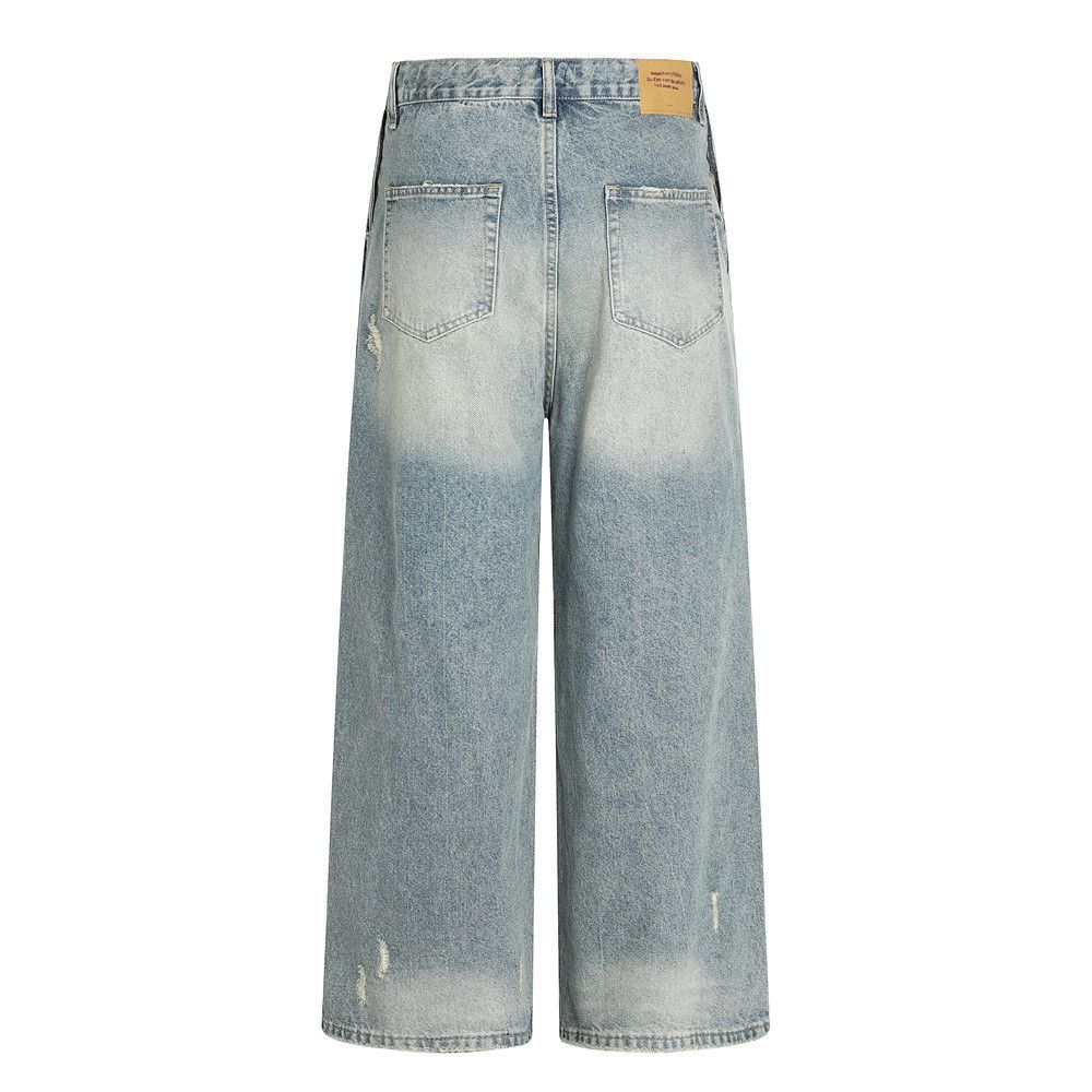 Japanese Brand × Vintage Men's loose straight punk distressed washed gradient jeans Size US 32 / EU 48 - 3 Thumbnail