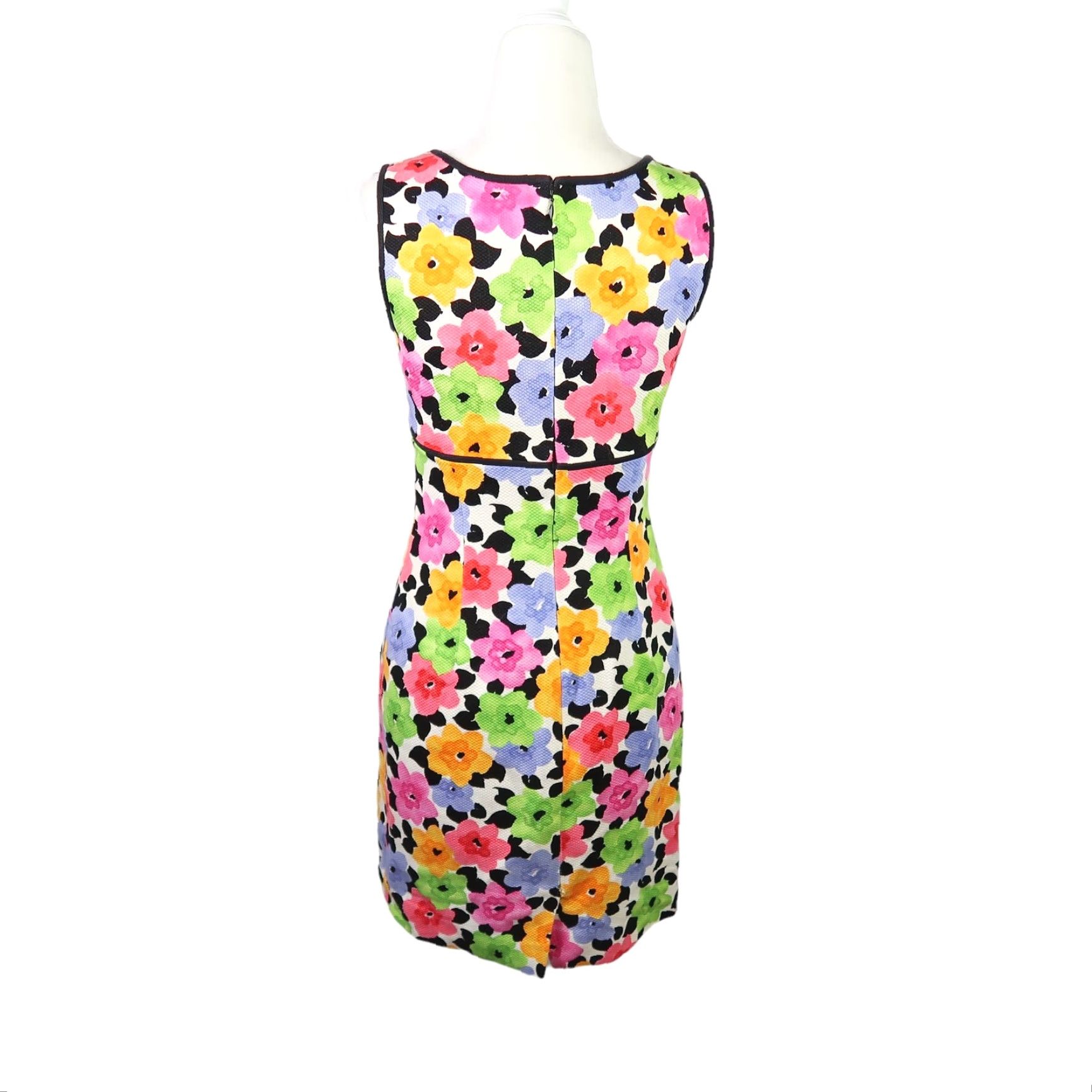 VINTAGE Kenar multicolor watercolor floral print mini dress 90s 4P Cotton  Petites Bohemian Wear to Work