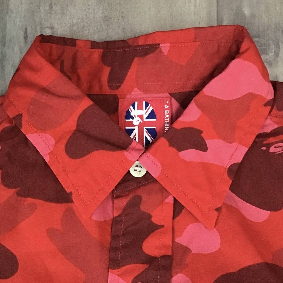 Bape BAPE Red camo short sleeve shirt pharrell camo APE NIGO Size M / US 6-8 / IT 42-44 - 4 Thumbnail