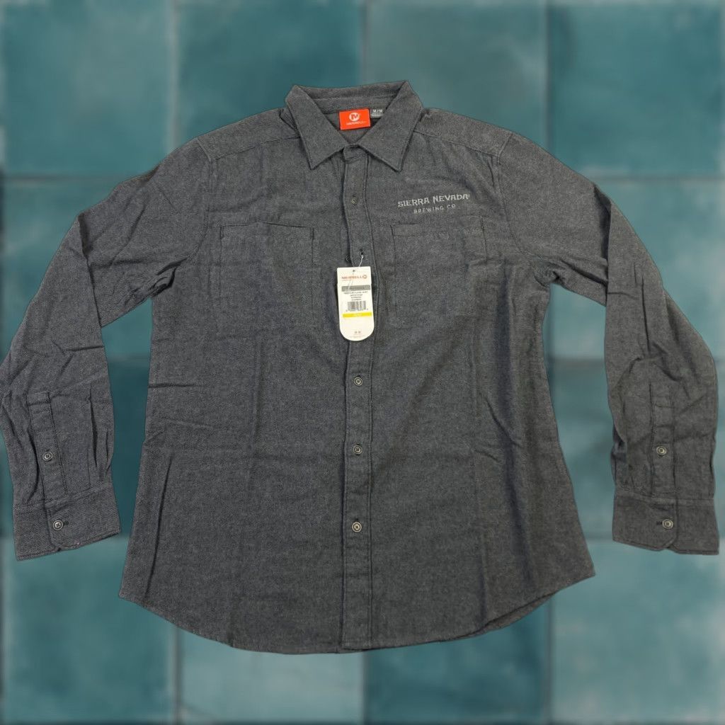 Merrell Merrell Flannel Shirt Mens Medium Charcoal Gray Long Sleeve Button Up Pockets Size US M / EU 48-50 / 2 - 1 Thumbnail