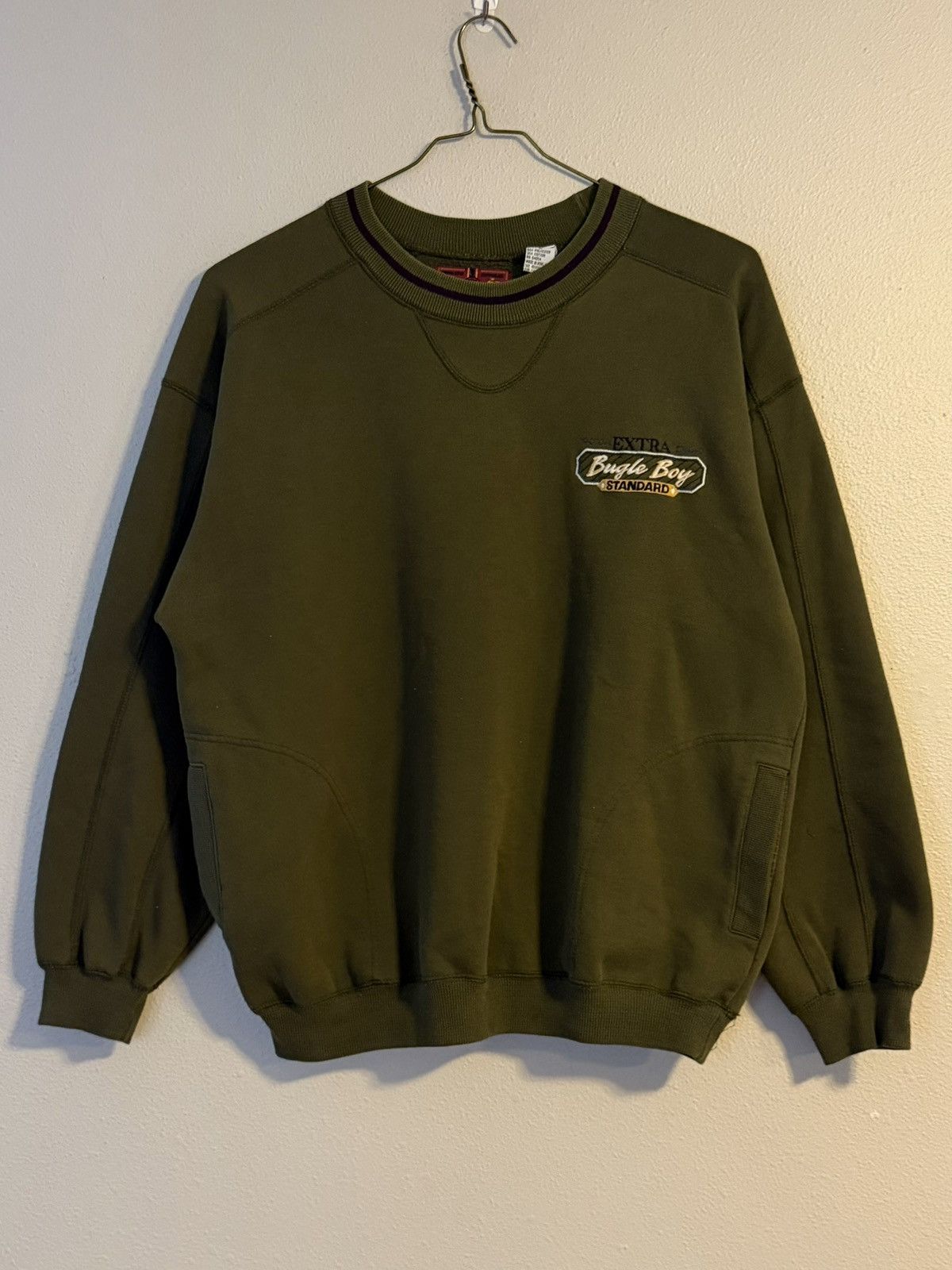Vintage vintage 90s bugle boy olive green crewneck sweatshirt large Size US L / EU 52-54 / 3 - 1 Thumbnail