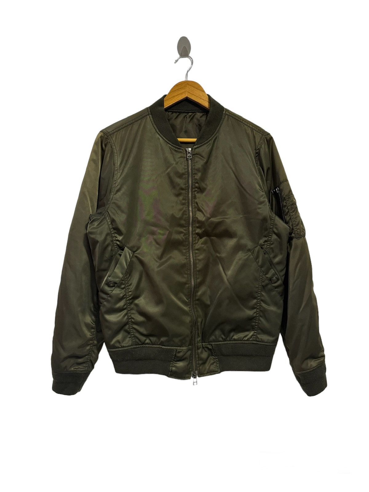 image of Ships Jet Blue Japan Bomber Jacket in Army Green, Men's (Size Medium)