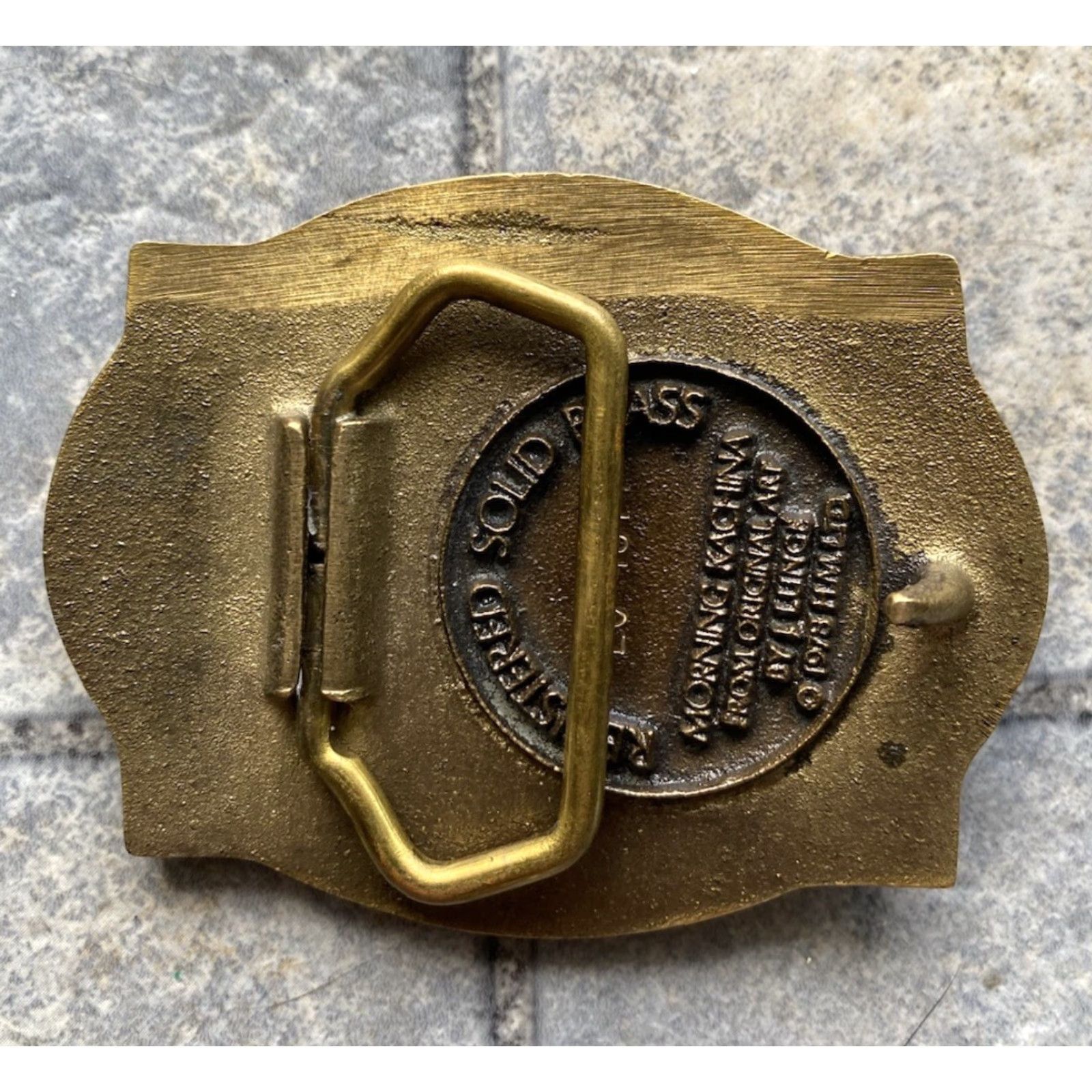 Vintage VINTAGE 1978 MORNING KACHINA Solid Brass Belt Buckle Heritage Mint, Ltd. Cowboy Western Men XR Size ONE SIZE - 2 Thumbnail