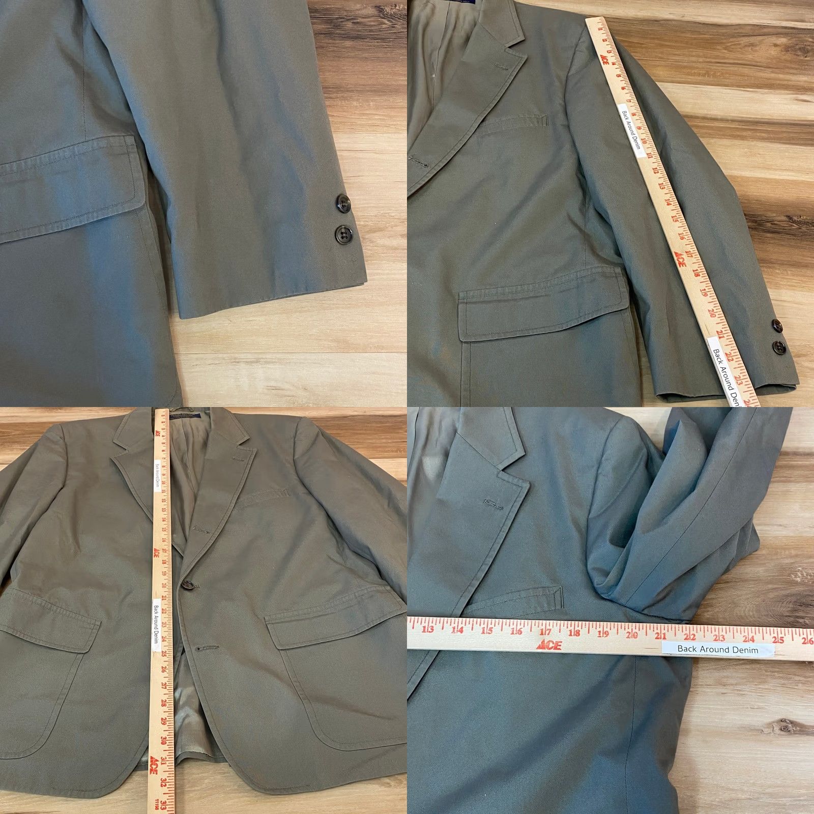 Brooks Brothers VINTAGE Brooks Brothers Blazer Mens 45R Olive Green USA Cotton Union 3 roll 2 Size 48R - 8 Thumbnail