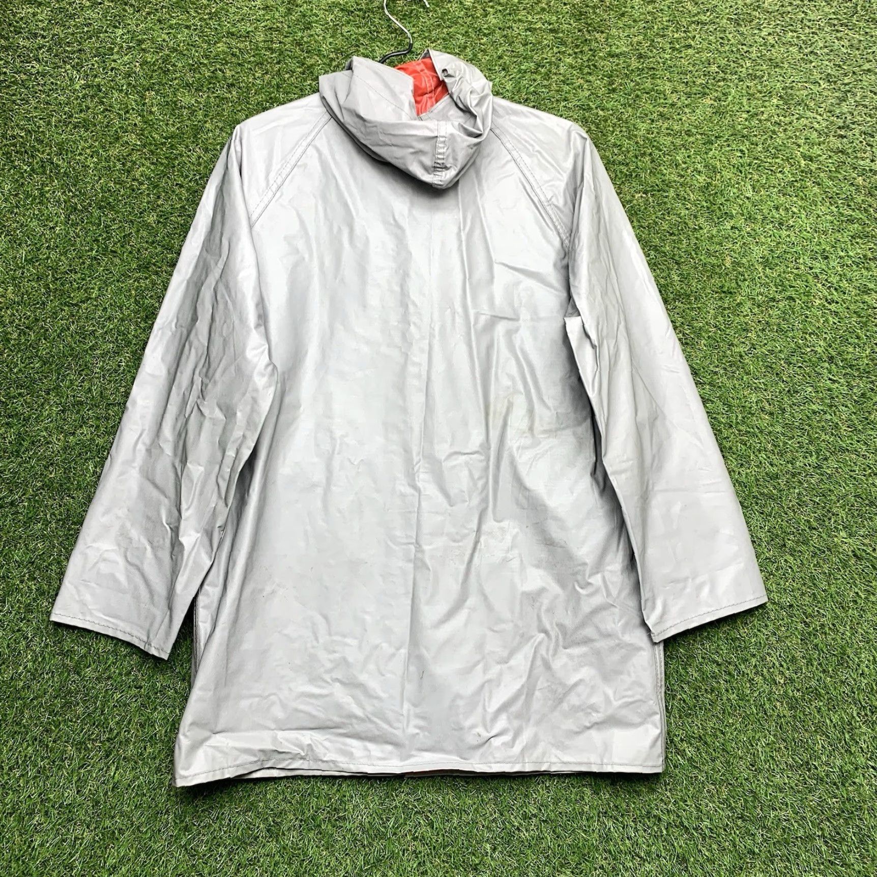 Lacoste VINTAGE Lacoste Rain Jacket Mens Medium Hooded Waterproof PVC Coat Outdoor Retro Hiking Jacket Mid-Length Gray M Regular Mens Size US M / EU 48-50 / 2 - 2 Thumbnail