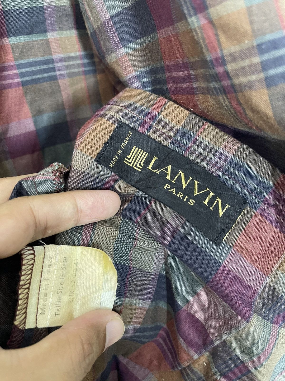 Lanvin Vintage LANVIN Paris Light Tartan Jacket Made in France Size US L / EU 52-54 / 3 - 4 Thumbnail