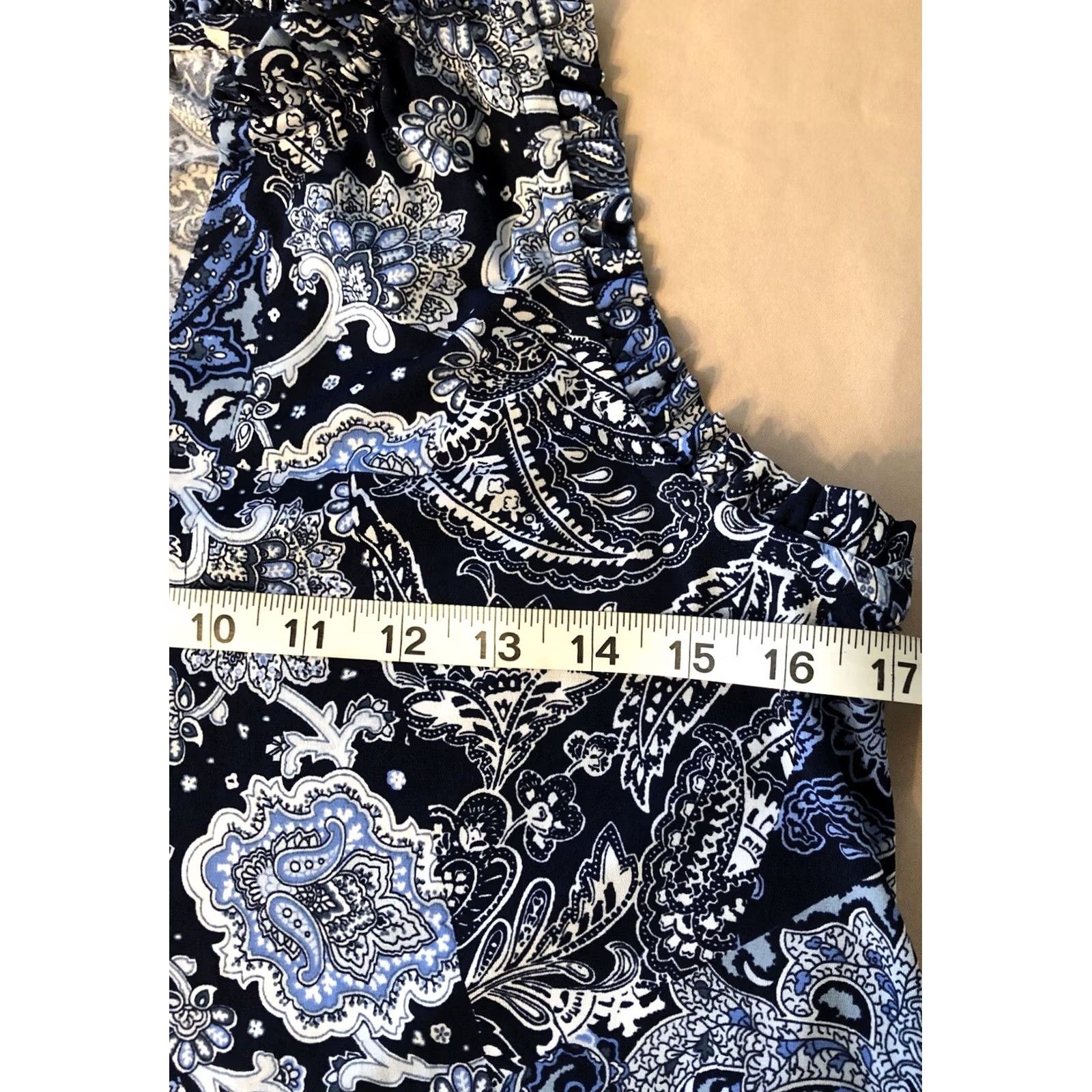 Vintage VINTAGE blue floral sleeveless top S V-neck Bohemian Hippie Y2K blouse Size S / US 4 / IT 40 - 4 Thumbnail